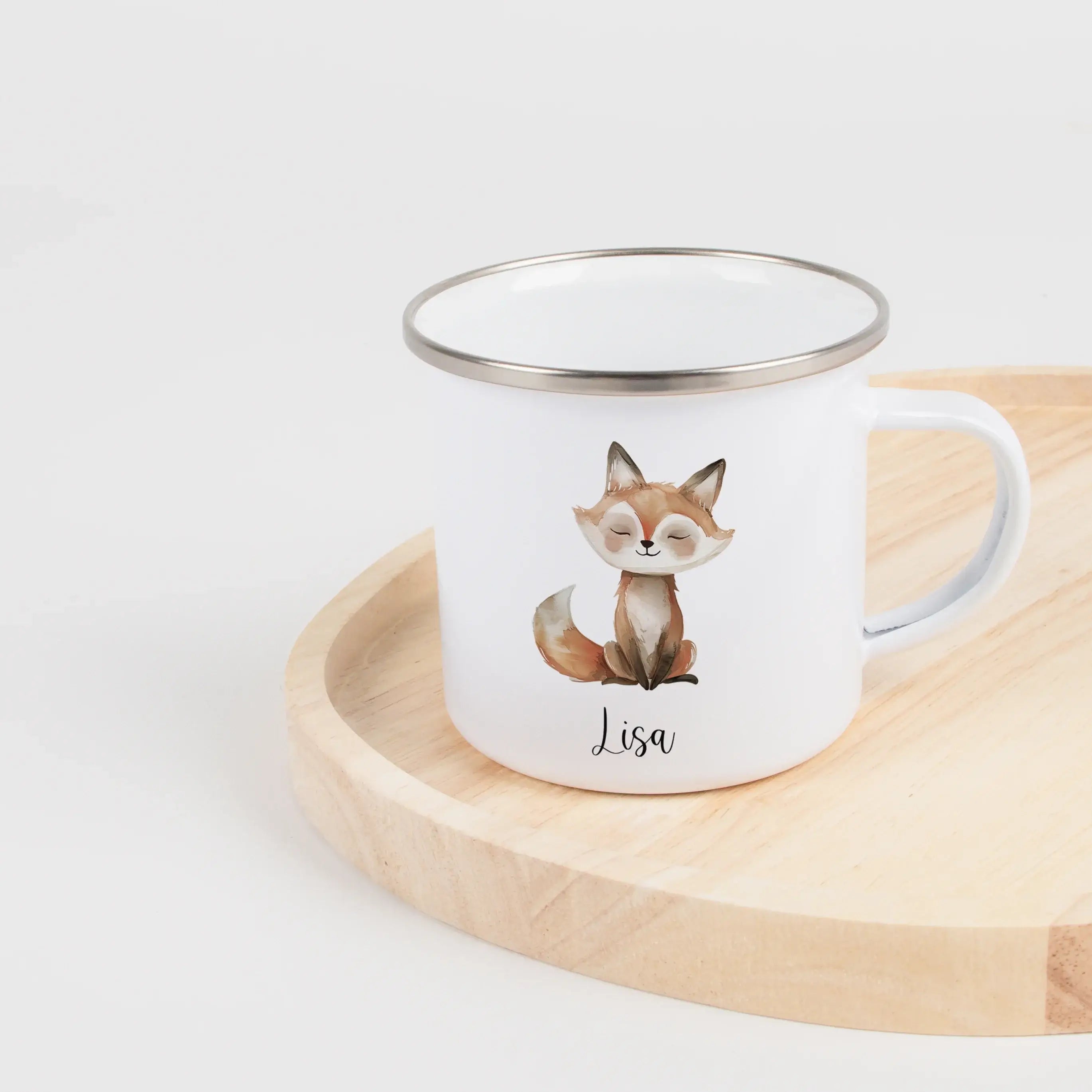 Emaille Tasse Fuchs-Emaille Tasse-famprints-Die Emaille Tasse Fuchs von famprints verwandelt kleine Alltagsmomente in persönliche Glücksaugenblicke. Mit ihren liebevoll gestalteten Aquarell-Fuchsillustrationen wird sie schnell zur neuen Lieblingstasse für