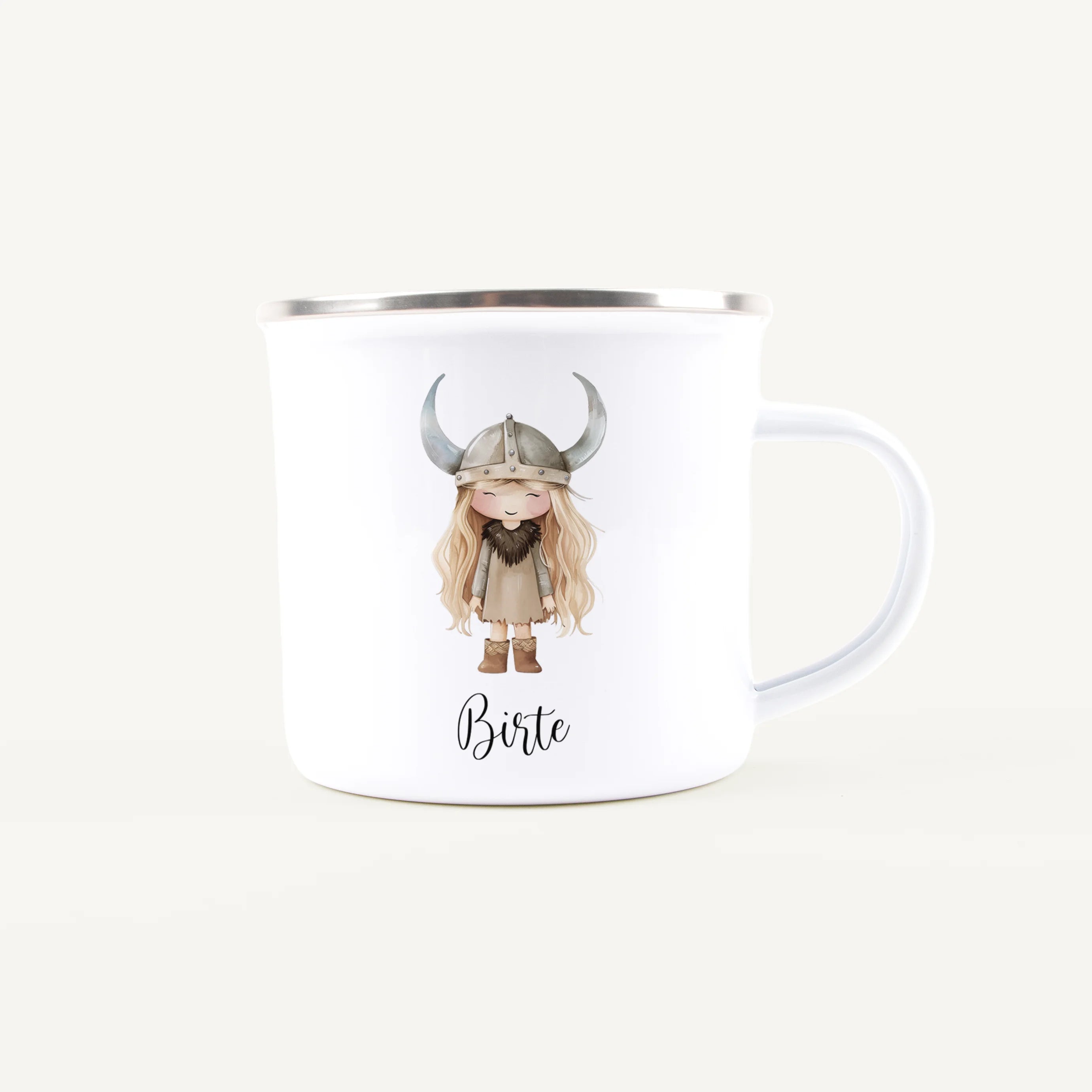 Emaille Tasse Wikingerin