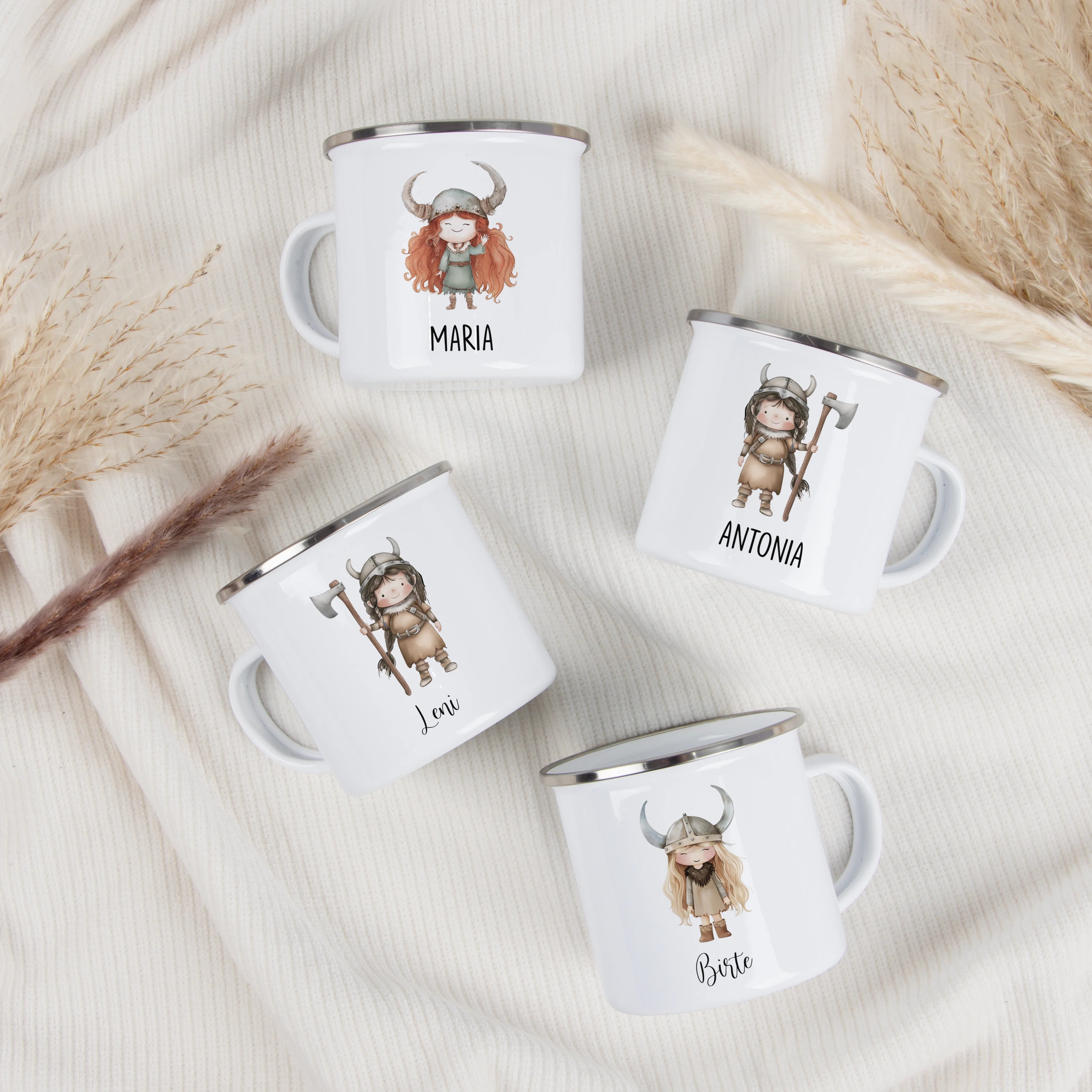 Emaille Tasse Wikingerin