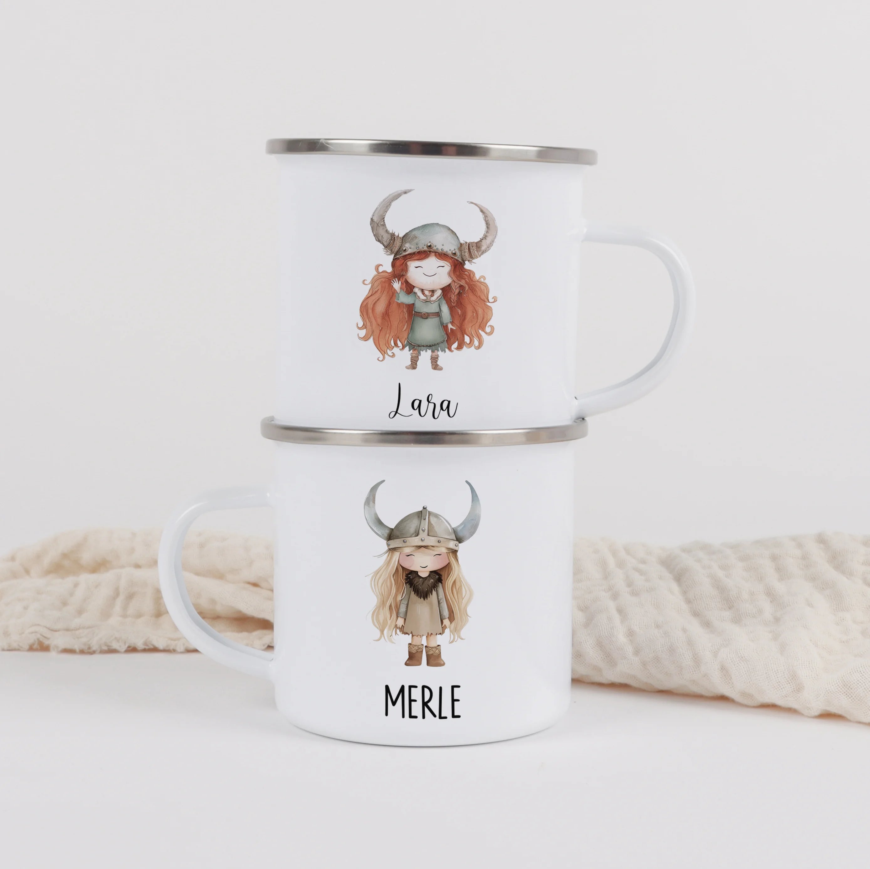 Emaille Tasse Wikingerin