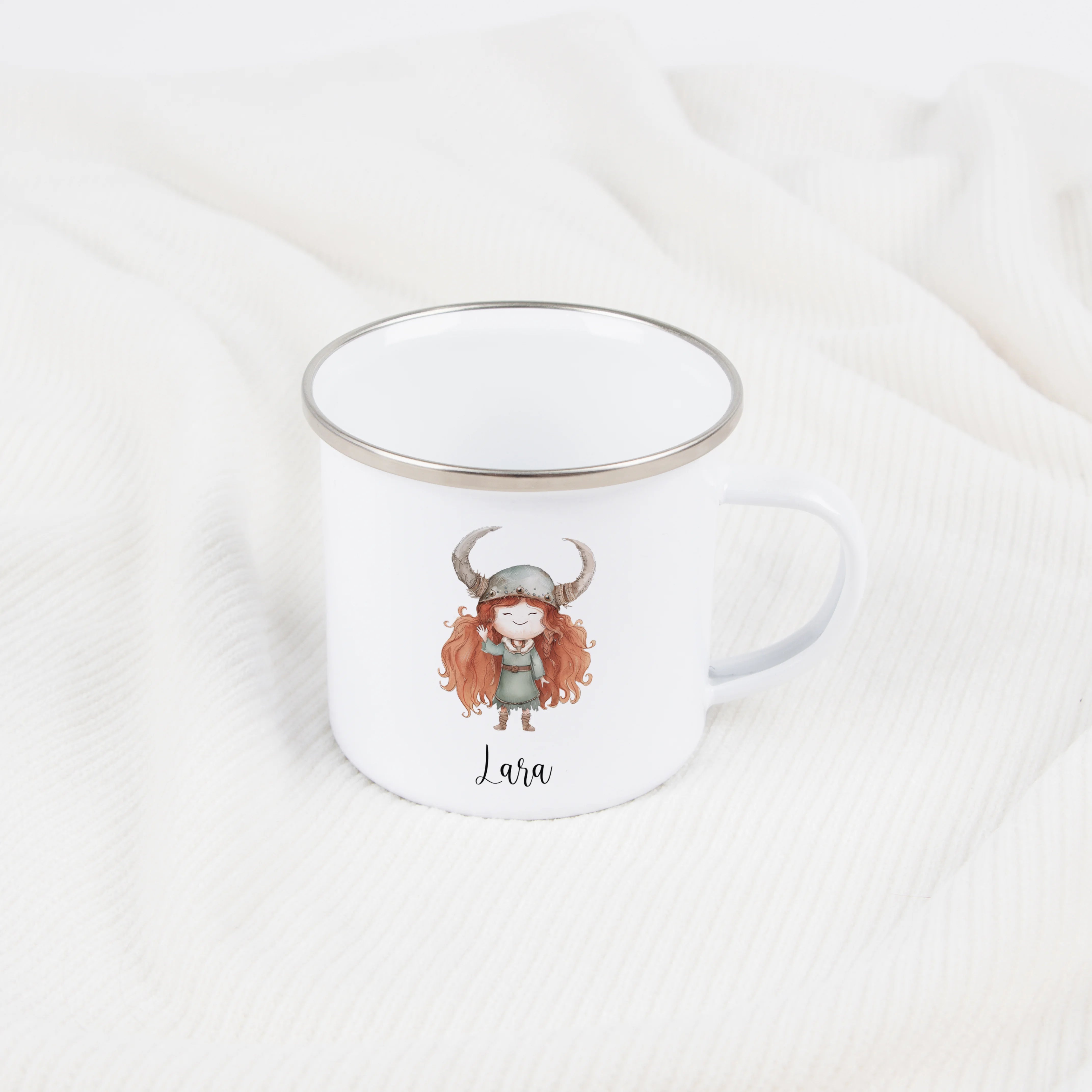 Emaille Tasse Wikingerin