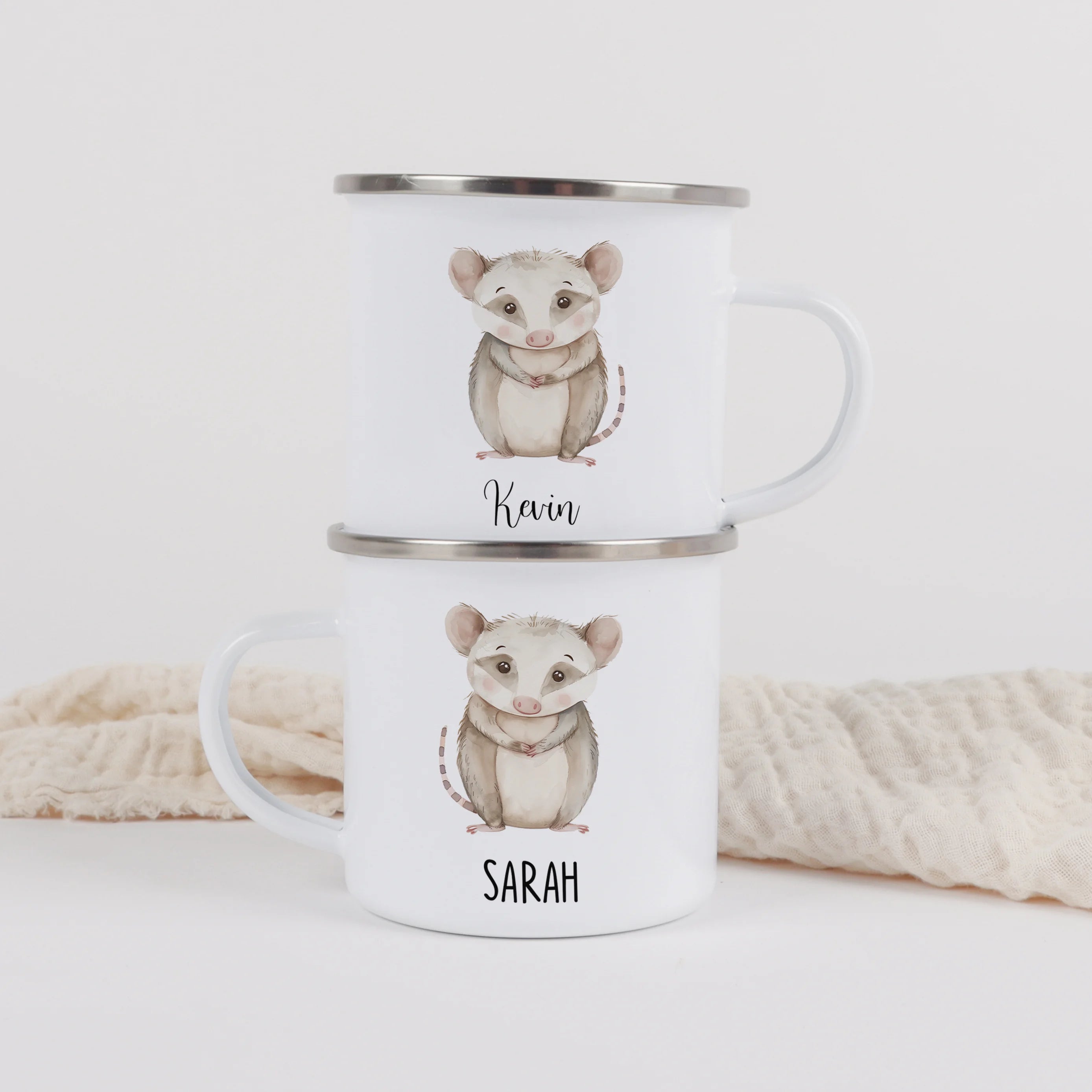 Emaille Tasse Opossum