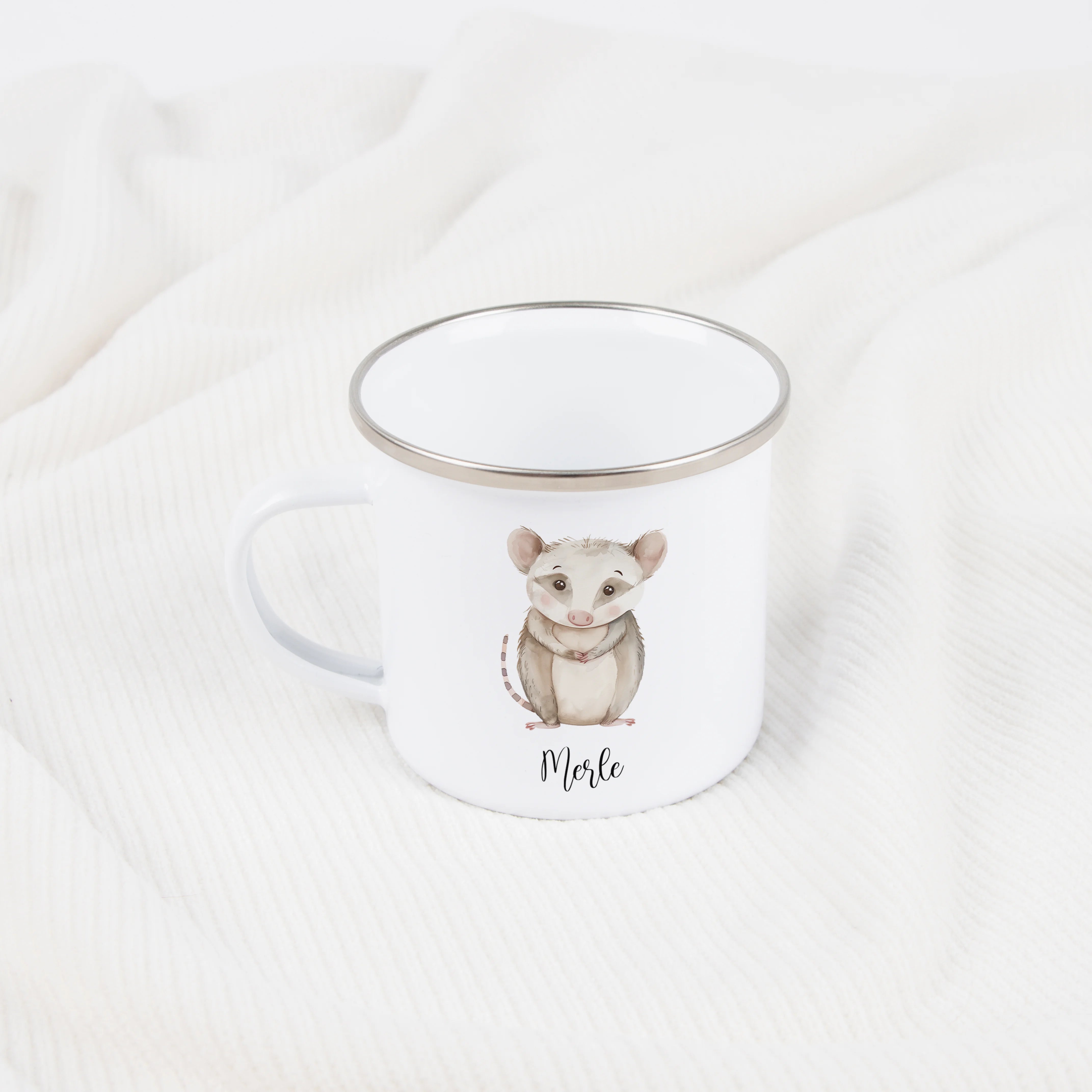 Emaille Tasse Opossum