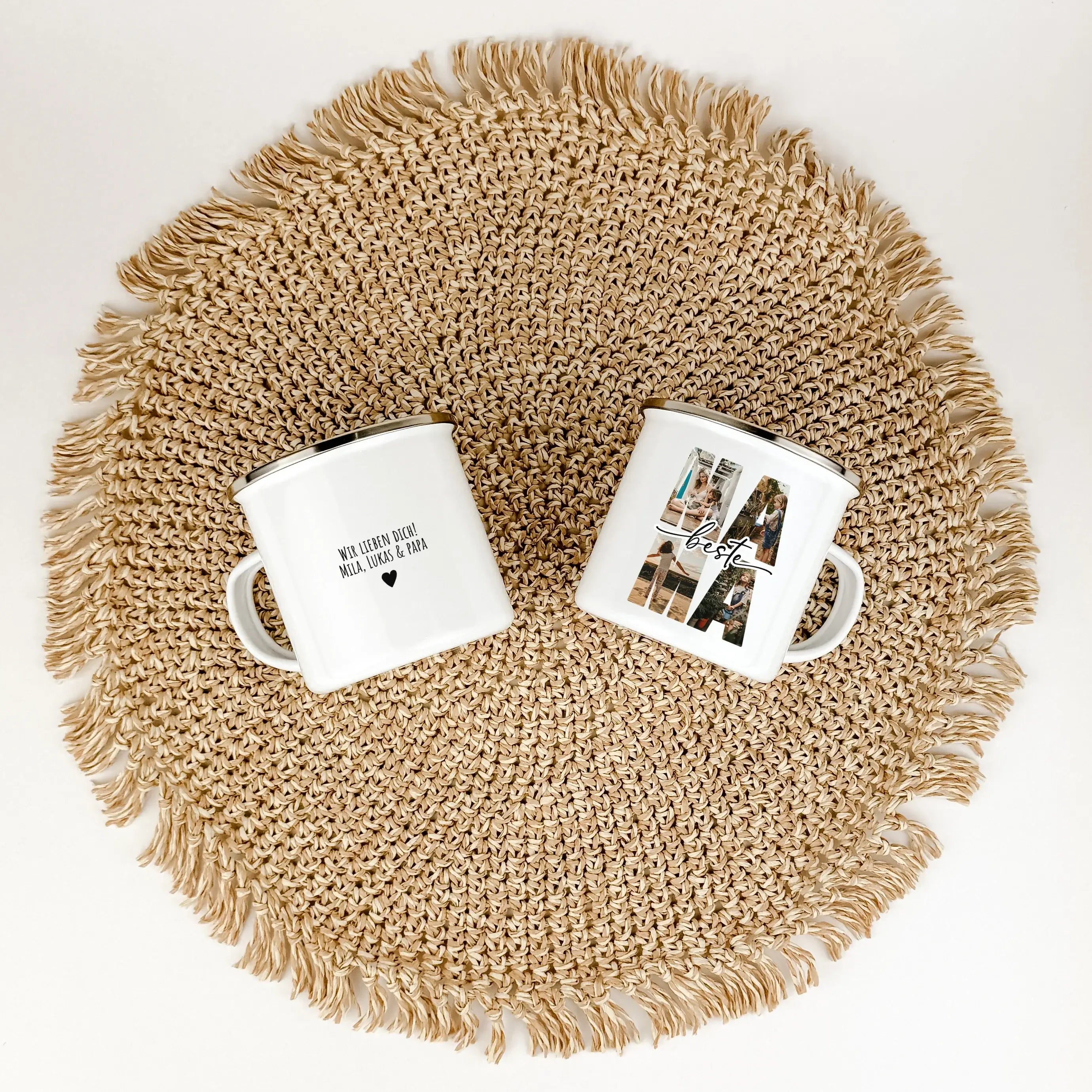 Emaille Tasse beste Mama - Emaille Tasse - famprints - Entdecke die perfekte Art, deiner Mama zu zeigen, wie viel sie dir bedeutet: unsere personalisierte Emaille Tasse beste Mama. Diese Tasse ist nicht nur ein praktisches Geschenk, sondern ein liebevolle