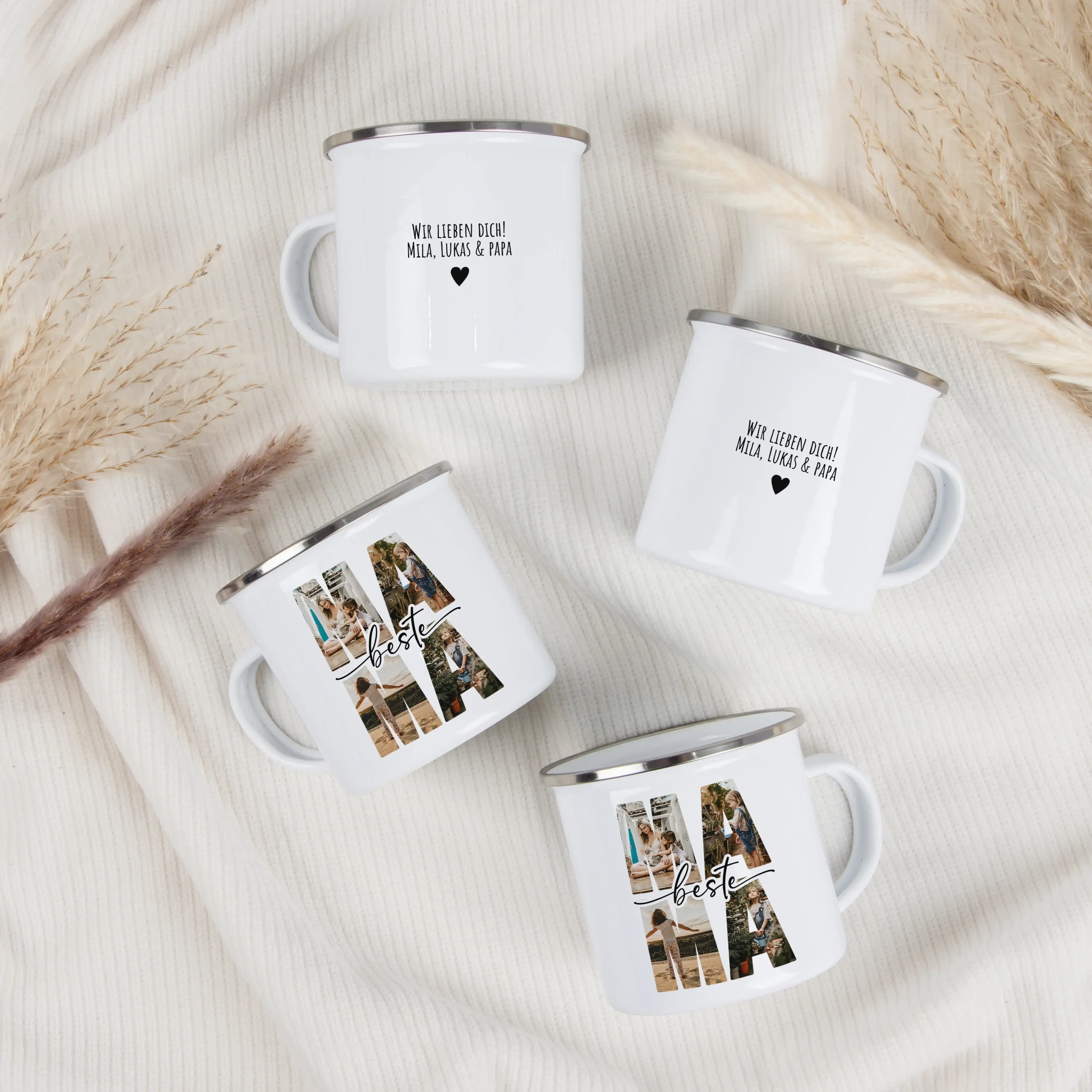 Emaille Tasse beste Mama-Emaille Tasse-famprints-Mit der personalisierten Emaille Tasse beste Mama von famprints schenkst du nicht nur eine hübsche Tasse, sondern einen ganz persönlichen Moment, der im Alltag deiner Mama jeden Tag aufs Neue Freude weckt.