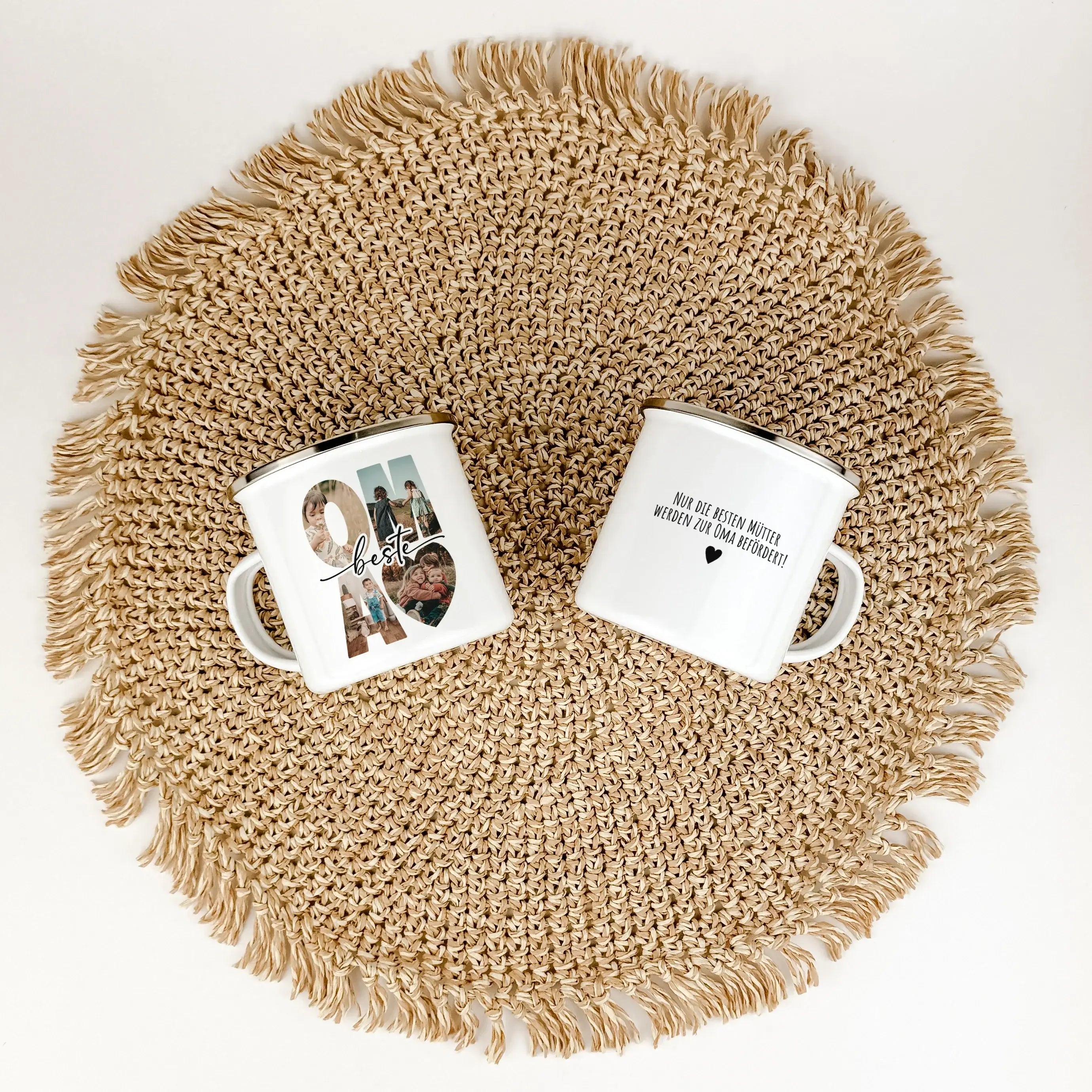 Emaille Tasse beste Oma - Emaille Tasse - famprints - Überrasche deine Oma mit der einzigartigen Emaille Tasse beste Oma – dem perfekten Geschenk, das von Herzen kommt. Diese persönliche Oma Tasse vereint Funktionalität mit emotionalem Wert und verkörpert