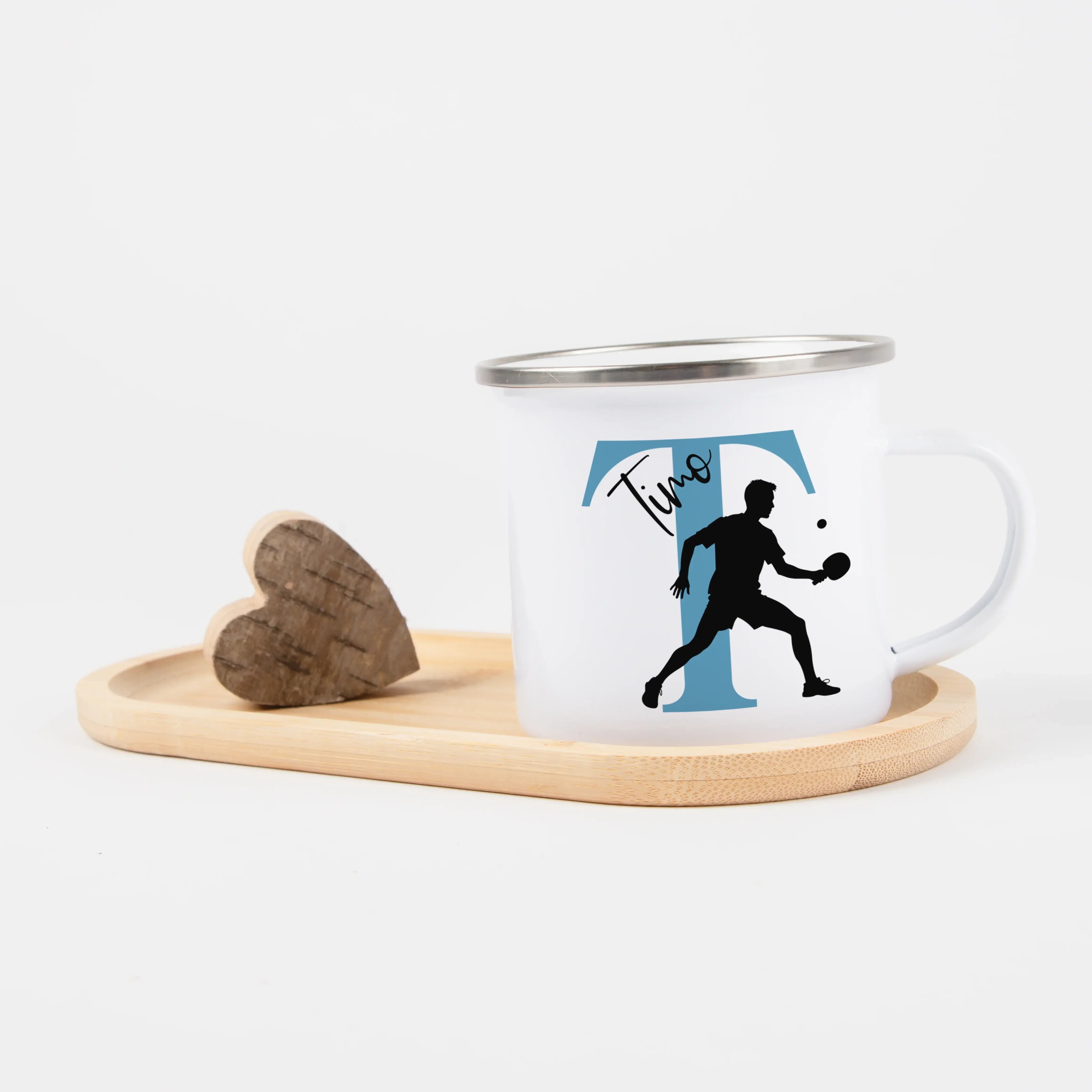 Emaille Tasse mit Namen Tischtennis-Emaille Tasse-famprints-Die Emaille Tasse mit Namen Tischtennis von famprints ist genau das Richtige, wenn du ein persönliches Geschenk für Tischtennis-Fans suchst oder dir selbst eine individuelle Tasse gestalten möcht