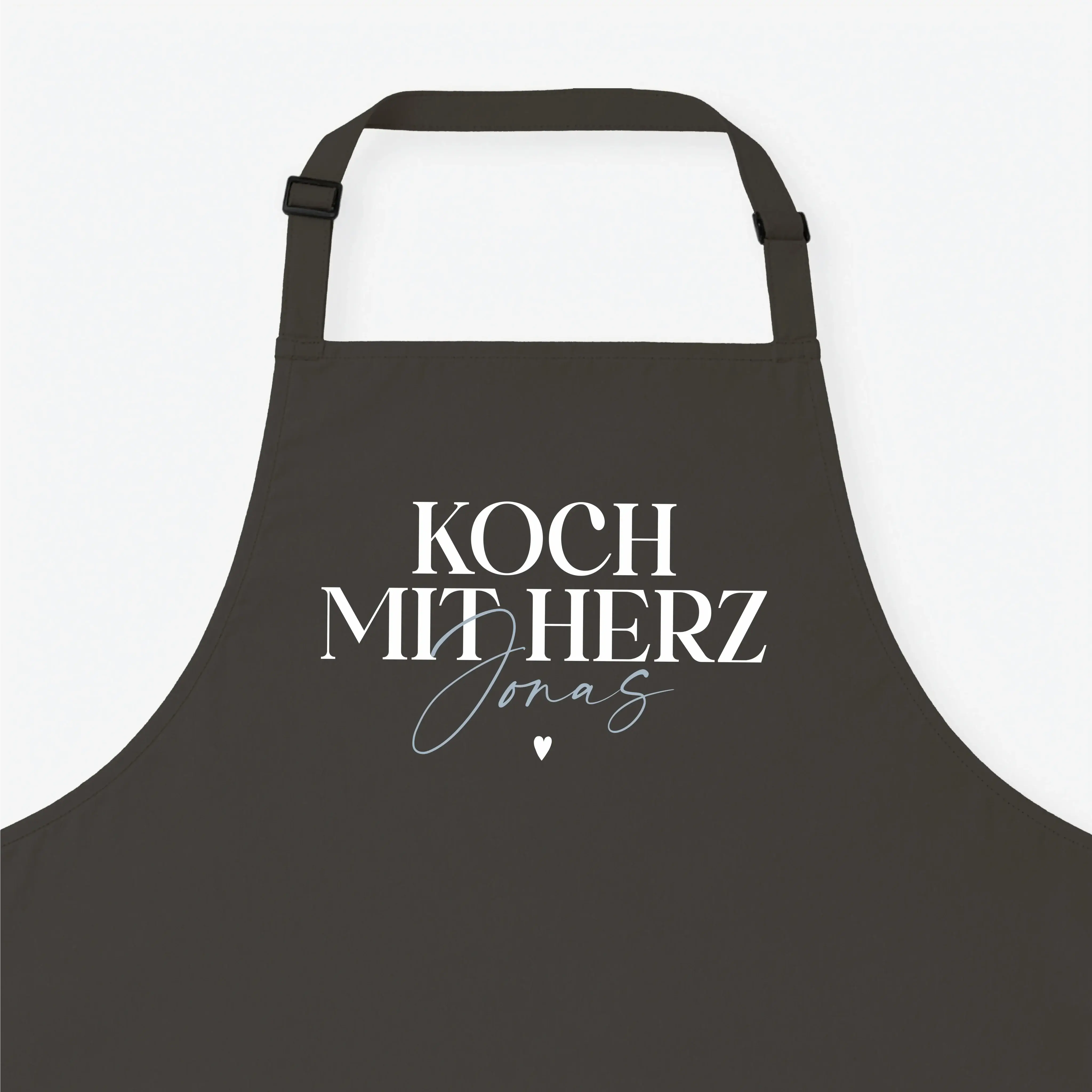 Kochschürze Koch mit Herz-Kochschürze-famprints-Kochschürze Koch mit Herz steht für Freude am Kochen und für eine persönliche Note, die man sofort sieht. Bei famprints wird aus einer hochwertigen Küchenschürze ein individuelles Geschenk, das genau zu dir
