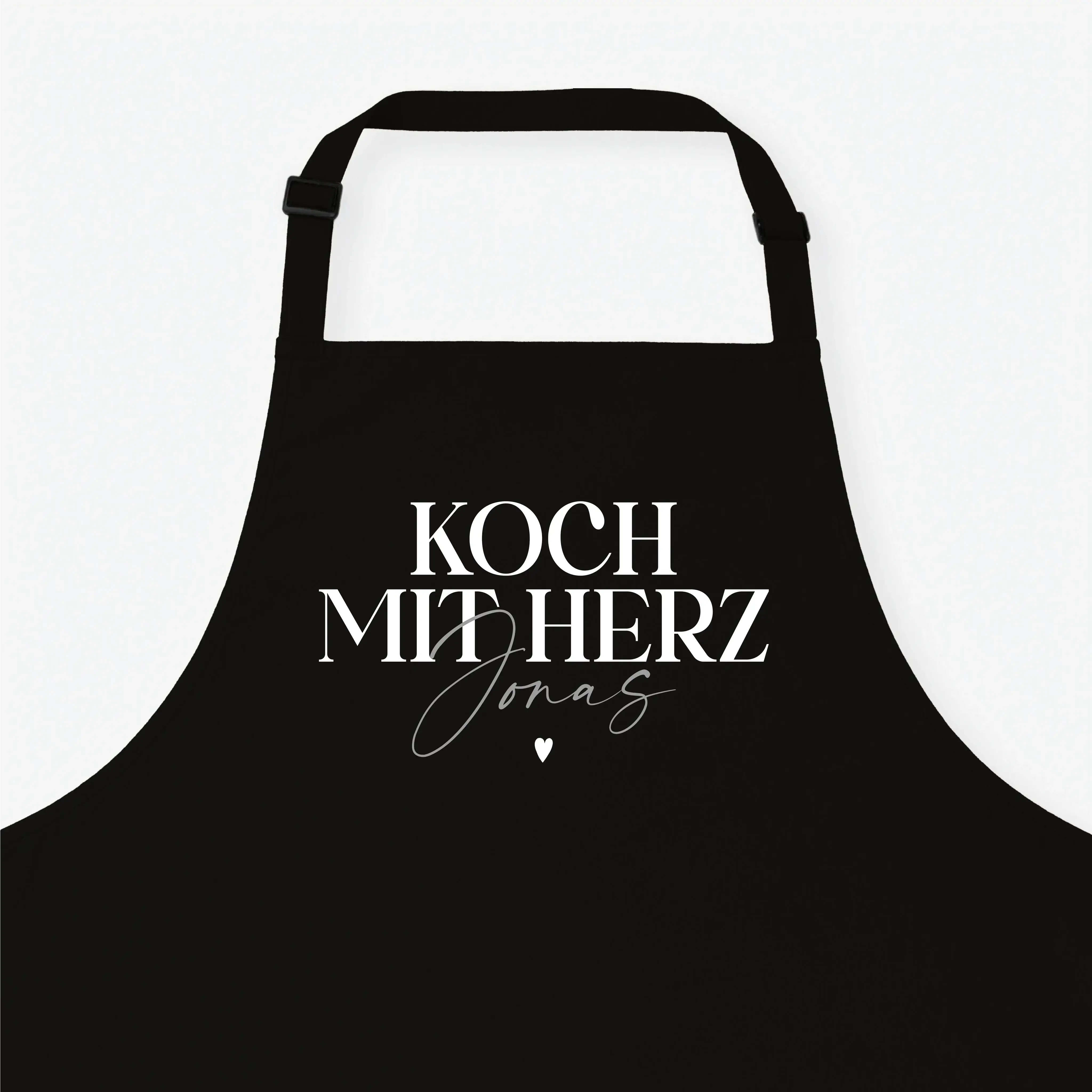 Kochschürze Koch mit Herz-Kochschürze-famprints-Kochschürze Koch mit Herz steht für Freude am Kochen und für eine persönliche Note, die man sofort sieht. Bei famprints wird aus einer hochwertigen Küchenschürze ein individuelles Geschenk, das genau zu dir