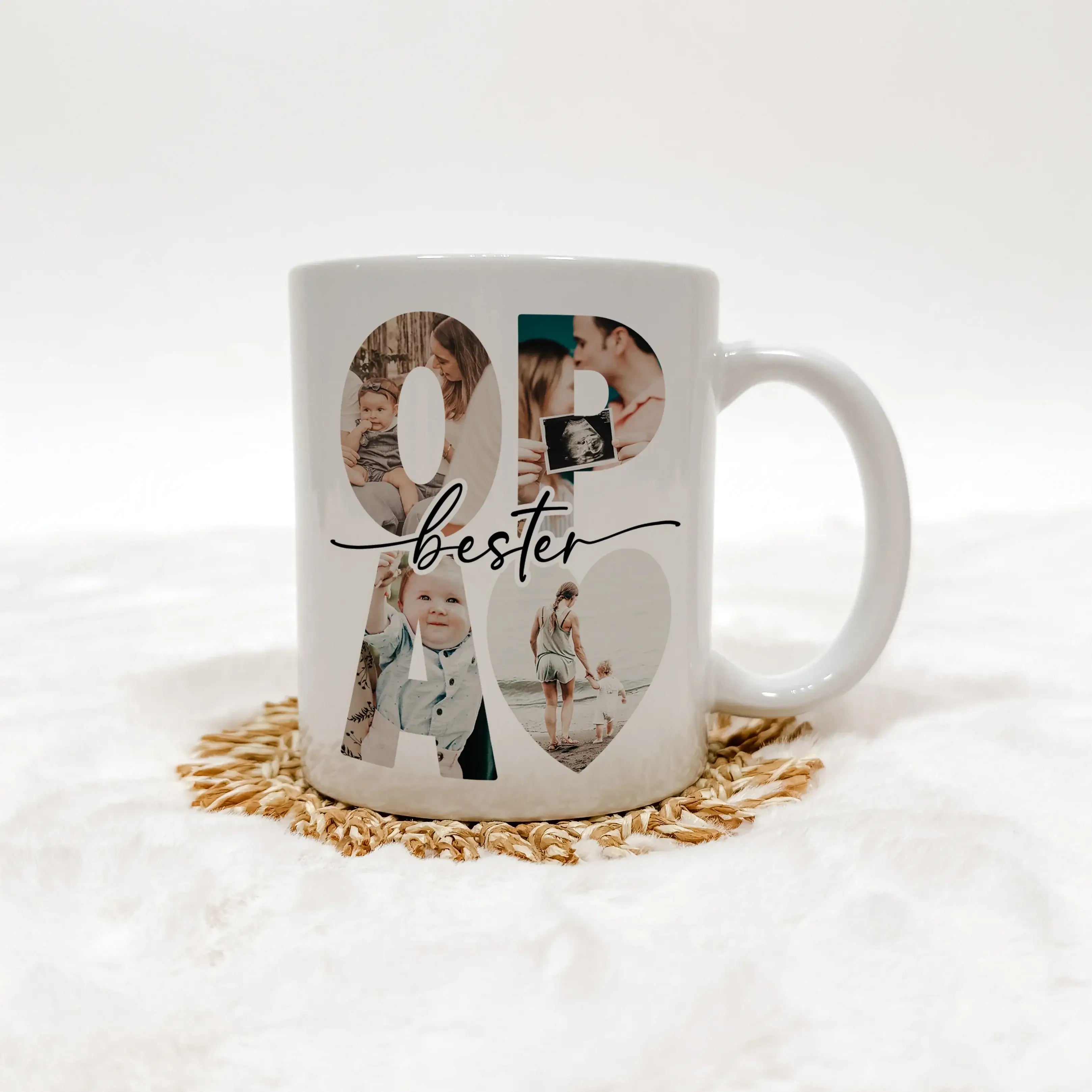 Tasse bester Opa - Keramik Tasse - famprints - Überrasche deinen Opa mit einer ganz besonderen Tasse, die nicht nur ein praktisches Alltagsobjekt ist, sondern auch ein emotionales Geschenk voller Erinnerungen. Diese personalisierte Keramiktasse wird sein