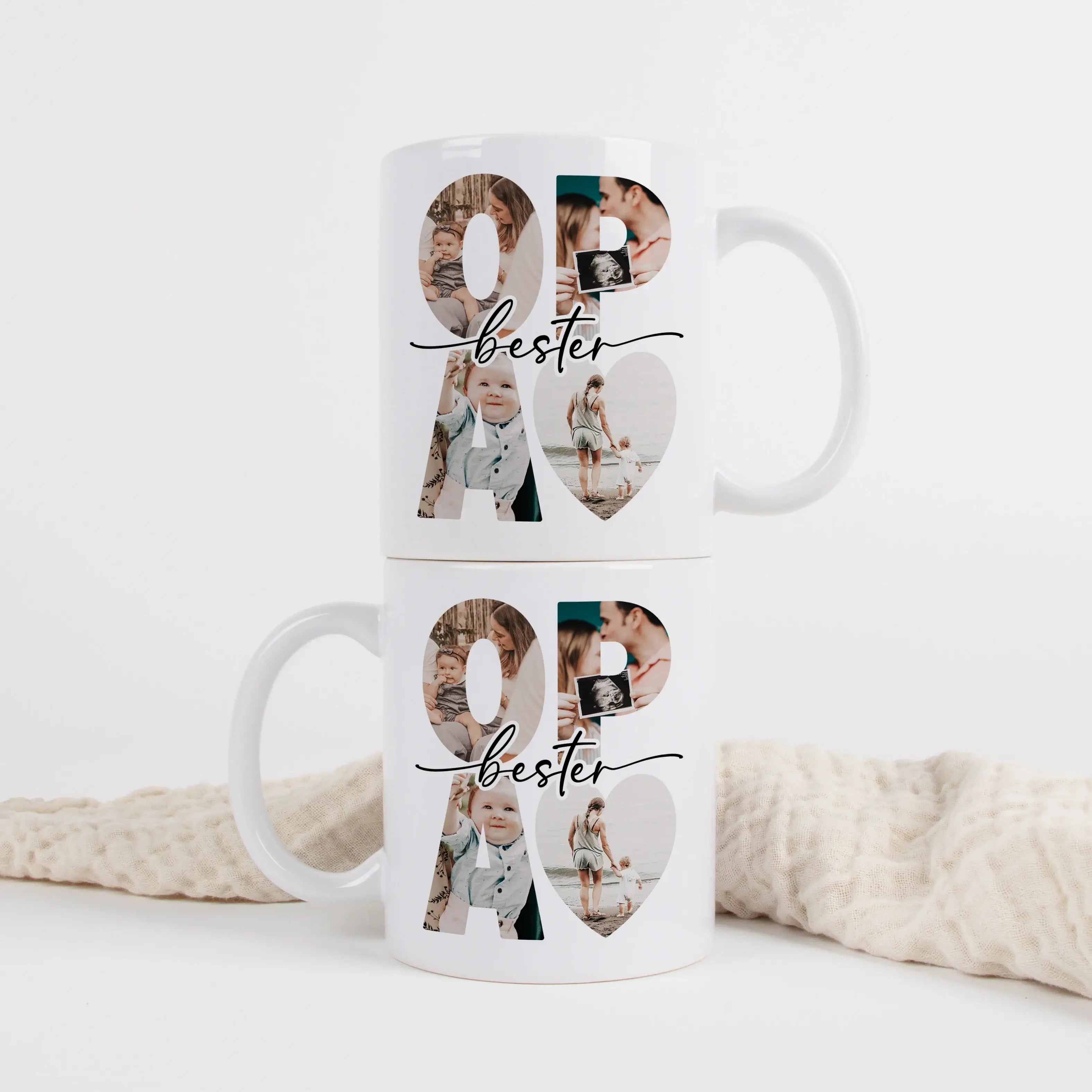 Tasse bester Opa - Keramik Tasse - famprints - Überrasche deinen Opa mit einer ganz besonderen Tasse, die nicht nur ein praktisches Alltagsobjekt ist, sondern auch ein emotionales Geschenk voller Erinnerungen. Diese personalisierte Keramiktasse wird sein