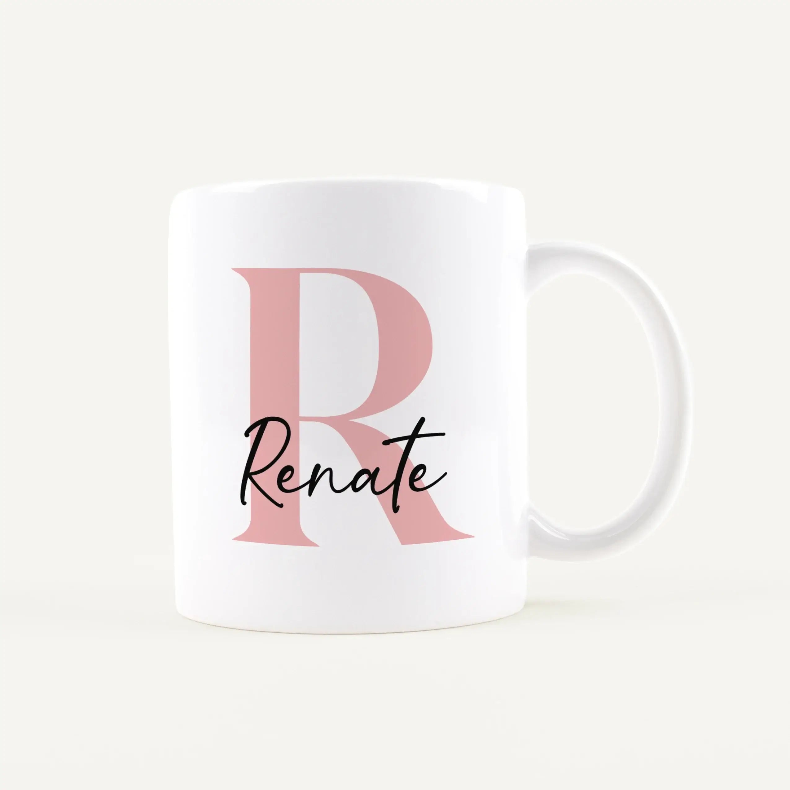 Tasse mit Namen + Initial - Keramik Tasse - famprints - Entdecke unsere Tasse mit Namen + Initial – das perfekte personalisierte Geschenk für dich oder deine Liebsten! Diese hochwertige Tasse bietet dir die Möglichkeit, sie mit deinem Wunsch-Initial und N