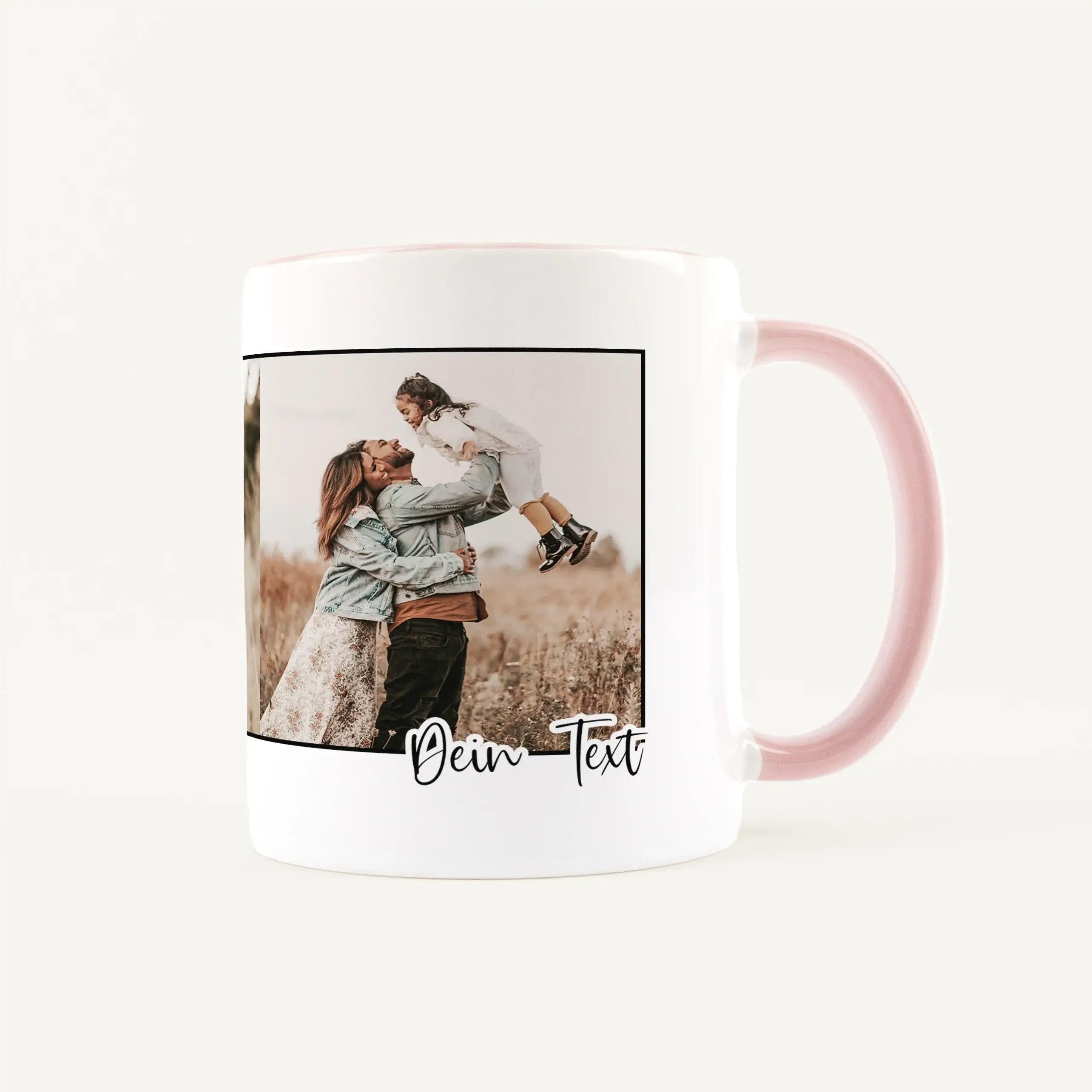 Foto Tasse mit Text-Keramik Tasse-famprints-Eine Foto Tasse mit Text ist mehr als nur ein Alltagsgegenstand – sie wird zu einem persönlichen Begleiter im Alltag. Bei famprints gestaltest du deine Tasse individuell mit bis zu drei eigenen Fotos und einem f