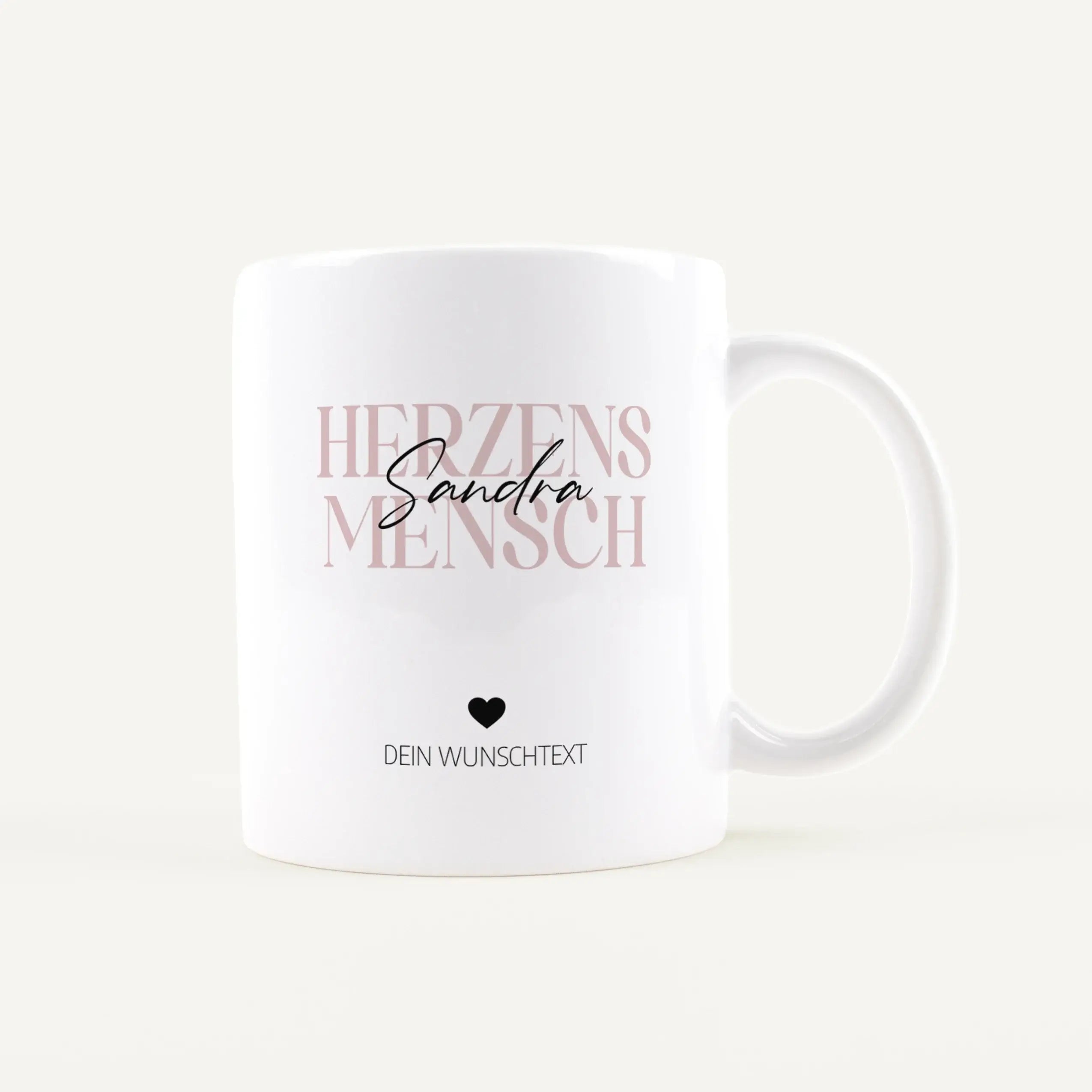 Tasse Herzensmensch-Keramik Tasse-famprints-Die Tasse Herzensmensch von famprints ist mehr als ein Alltagsgegenstand – sie wird zu einem persönlichen Geschenk mit Bedeutung. Durch die individuelle Gestaltung mit Namen und Wunschtext entsteht ein echtes Un