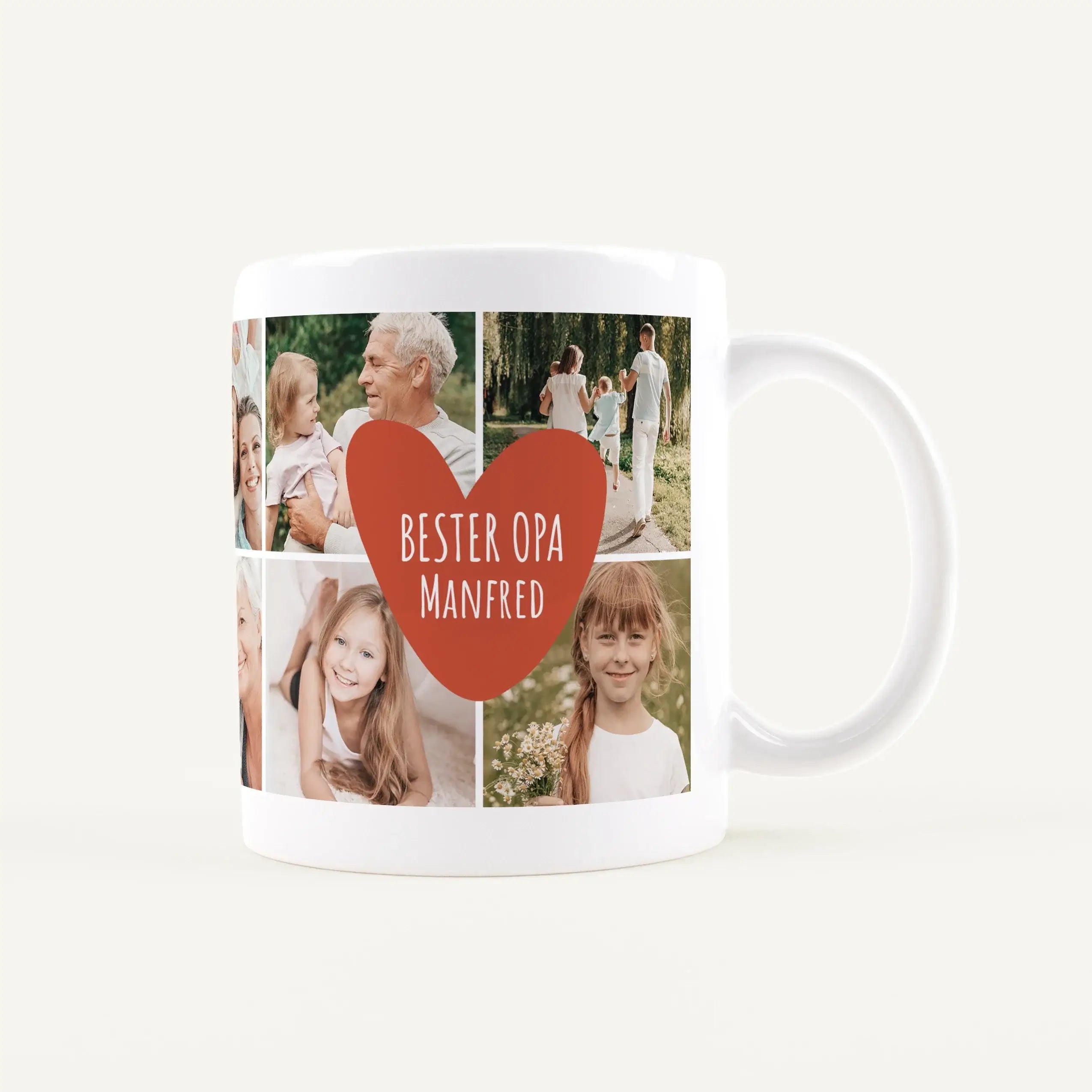 Tasse Foto bester Opa-Keramik Tasse-famprints-Tasse Foto bester Opa ist mehr als nur ein Becher für den Morgenkaffee. Bei famprints gestaltest du eine persönliche Fototasse, die deinem Opa zeigt, wie wichtig er dir ist. Du kannst bis zu 10 eigene Fotos ho