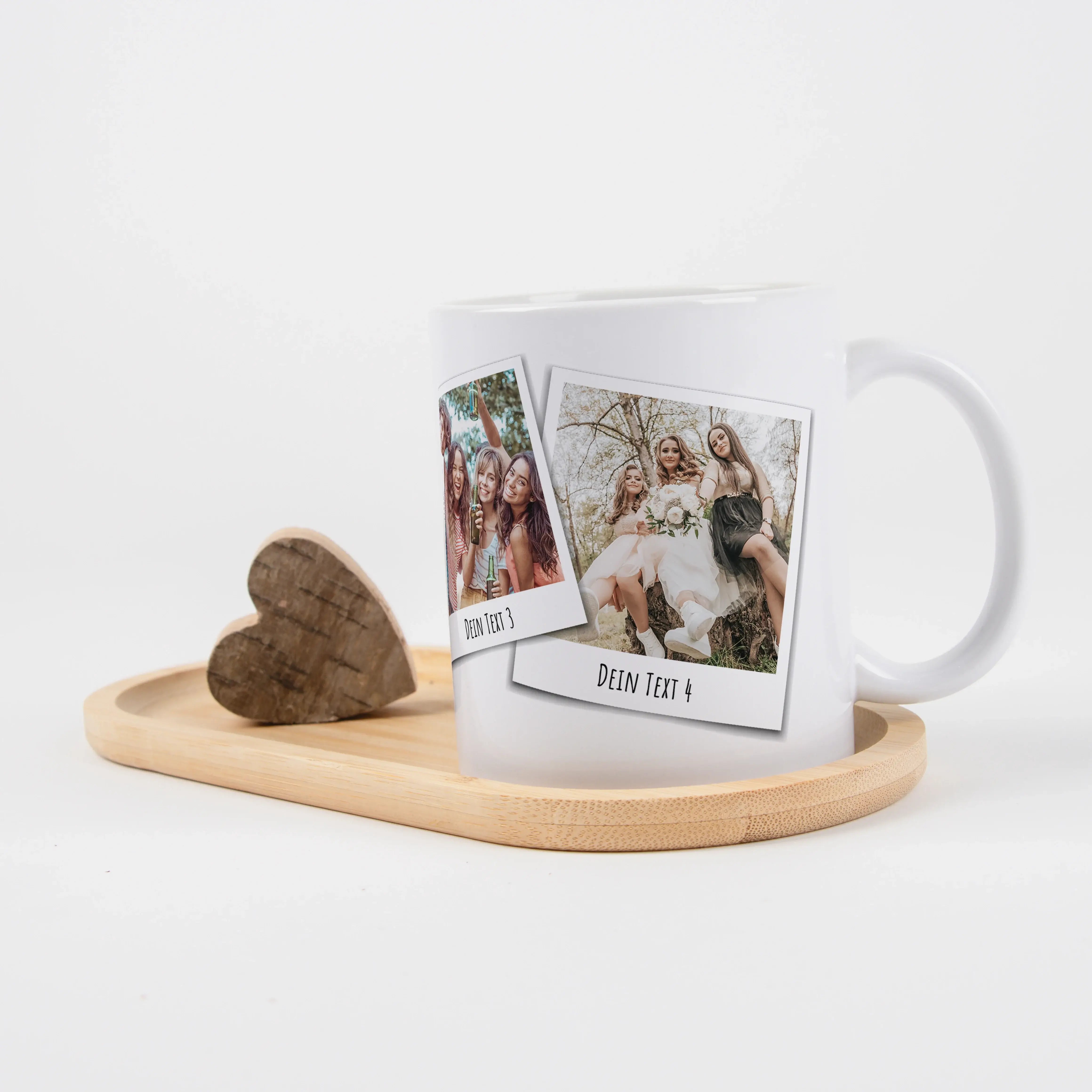 Fototasse Polaroid-Keramik Tasse-famprints-Die Fototasse Polaroid macht aus deinen Lieblingsmomenten ein persönliches Alltagsstück. Auf der Tasse werden bis zu vier deiner Fotos im beliebten Polaroid Stil dargestellt und wirken wie kleine Sofortbilder, di