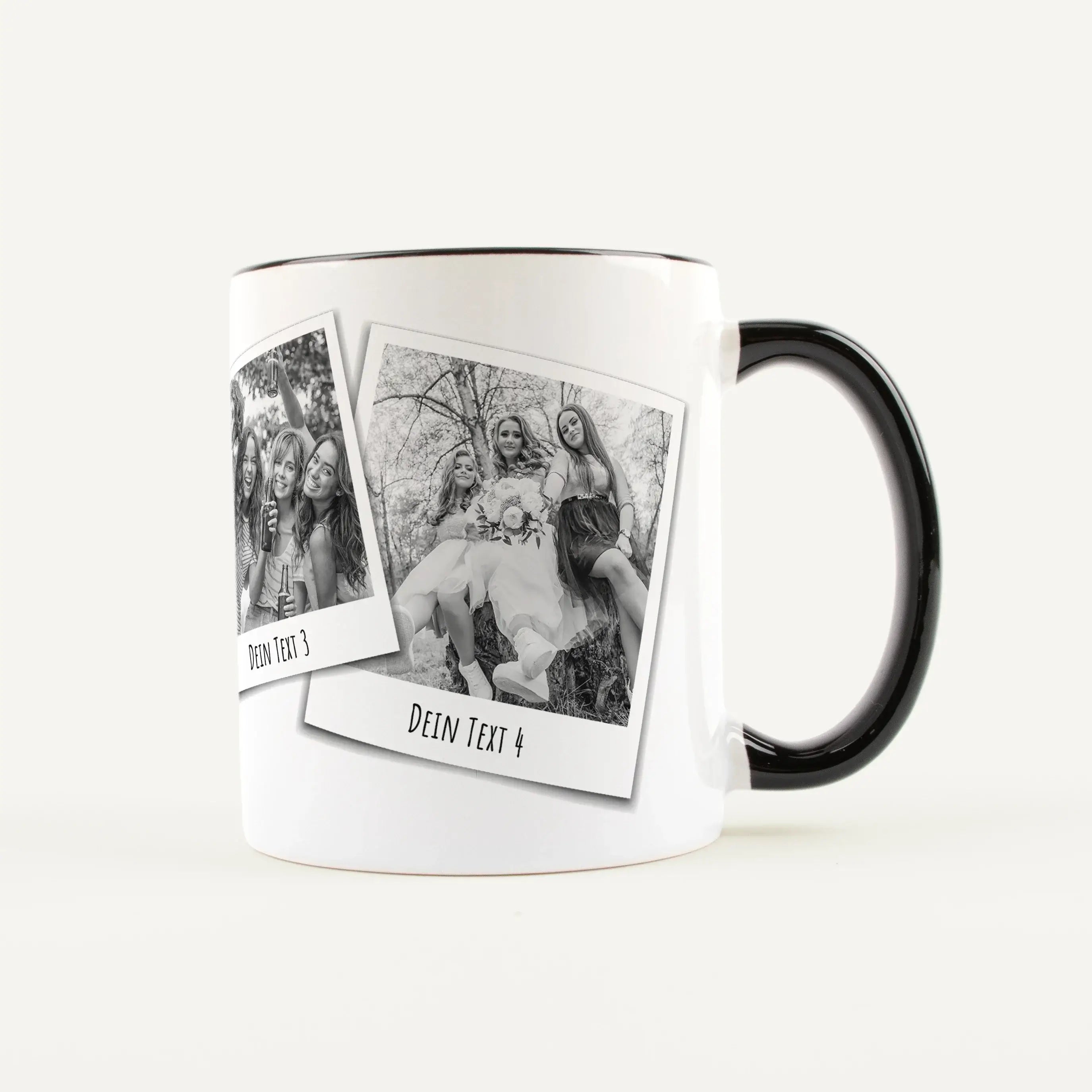 Fototasse Polaroid-Keramik Tasse-famprints-Die Fototasse Polaroid macht aus deinen Lieblingsmomenten ein persönliches Alltagsstück. Auf der Tasse werden bis zu vier deiner Fotos im beliebten Polaroid Stil dargestellt und wirken wie kleine Sofortbilder, di