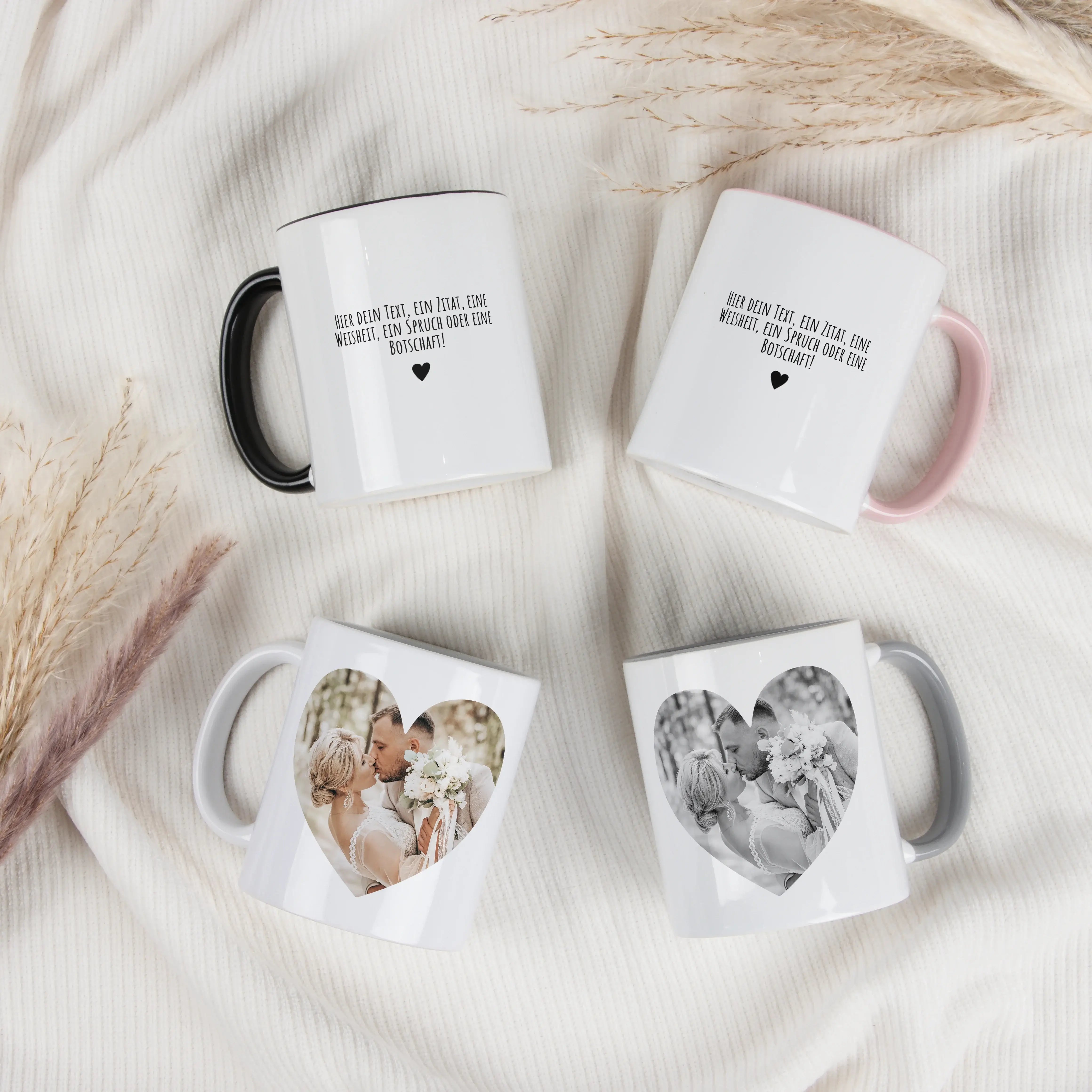 Fototasse Herz-Keramik Tasse-famprints-Die Fototasse Herz von famprints macht aus einer einfachen Tasse ein persönliches Erinnerungsstück. Dein Lieblingsfoto wird in eine Herzform integriert und direkt auf die weiße Keramiktasse gedruckt. So entsteht eine