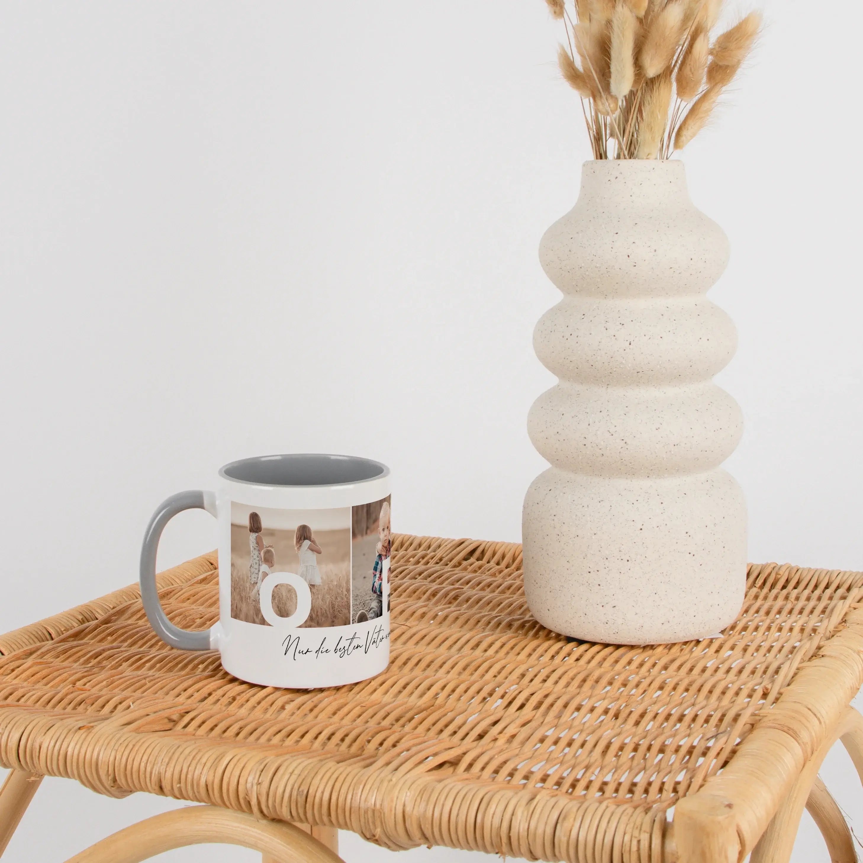 Fototasse Opa-Keramik Tasse-famprints-Die Fototasse Opa von famprints ist eine persönliche Geschenkidee für einen ganz besonderen Menschen. Mit drei eigenen Fotos gestaltest du eine individuelle Opa Tasse, die Erinnerungen sichtbar macht. In jedem Bild er
