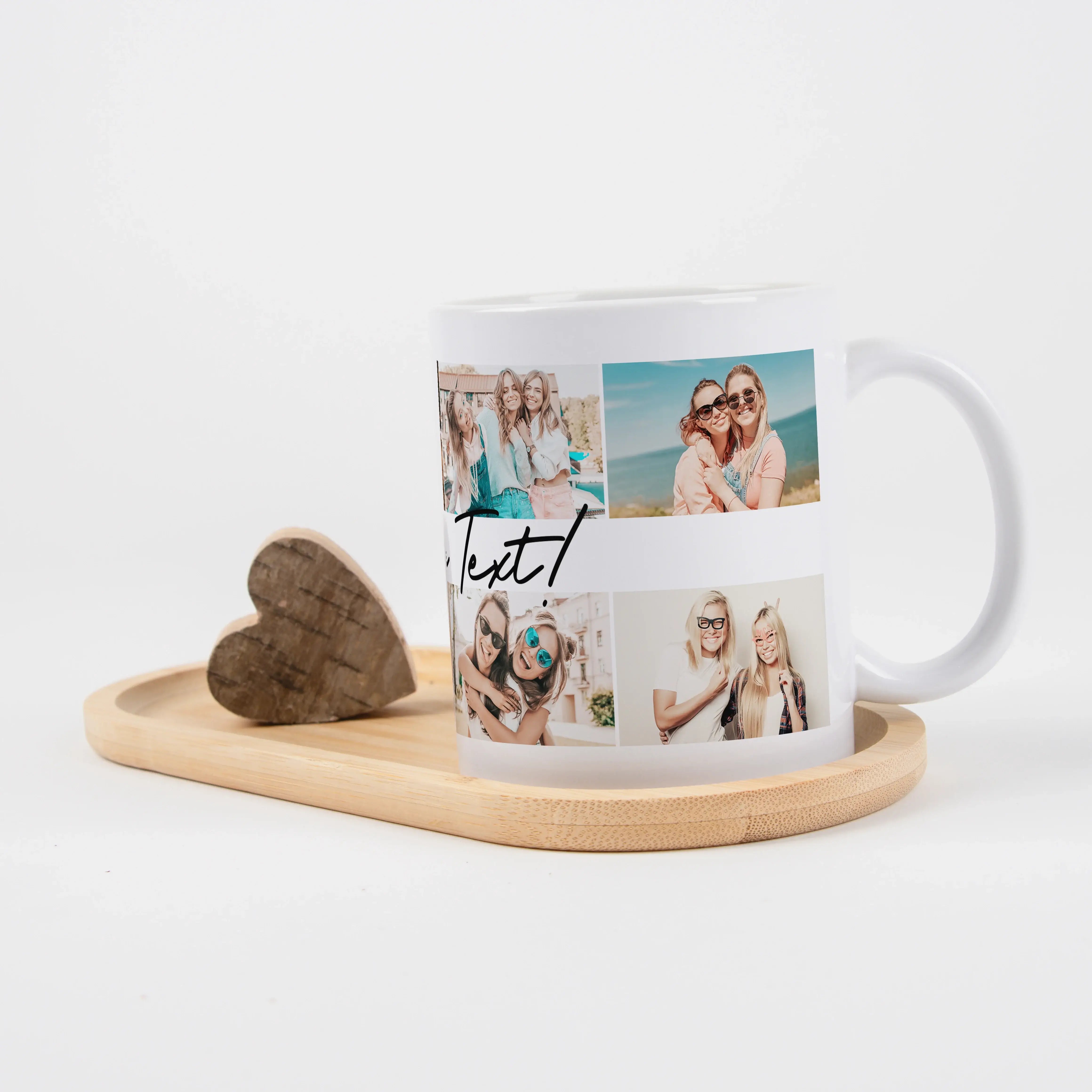 Fototasse Center Text-Keramik Tasse-famprints-Die Fototasse Center Text von famprints ist eine persönliche Tasse, die deine Lieblingsmomente sichtbar macht. Du gestaltest sie mit bis zu 8 Fotos und ergänzt in der Mitte deinen eigenen Text. So entsteht ein