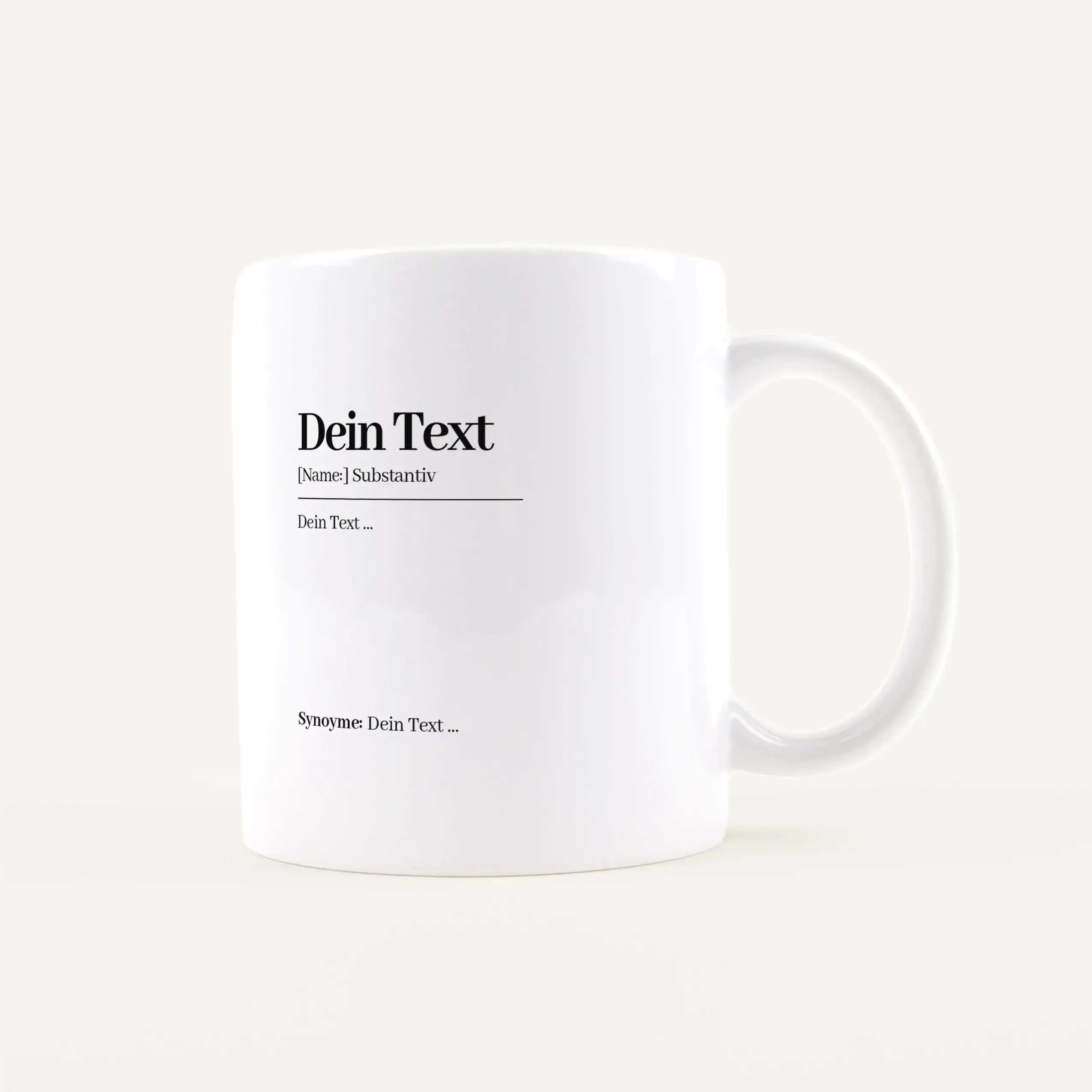 Eigener Text Definition Tasse-Keramik Tasse-famprints-Die Eigener Text Definition Tasse von famprints macht aus einer Tasse etwas, das wirklich zu dir und dem beschenkten Menschen passt. Du gestaltest deine eigene Definition im Stil eines Wörterbucheintra