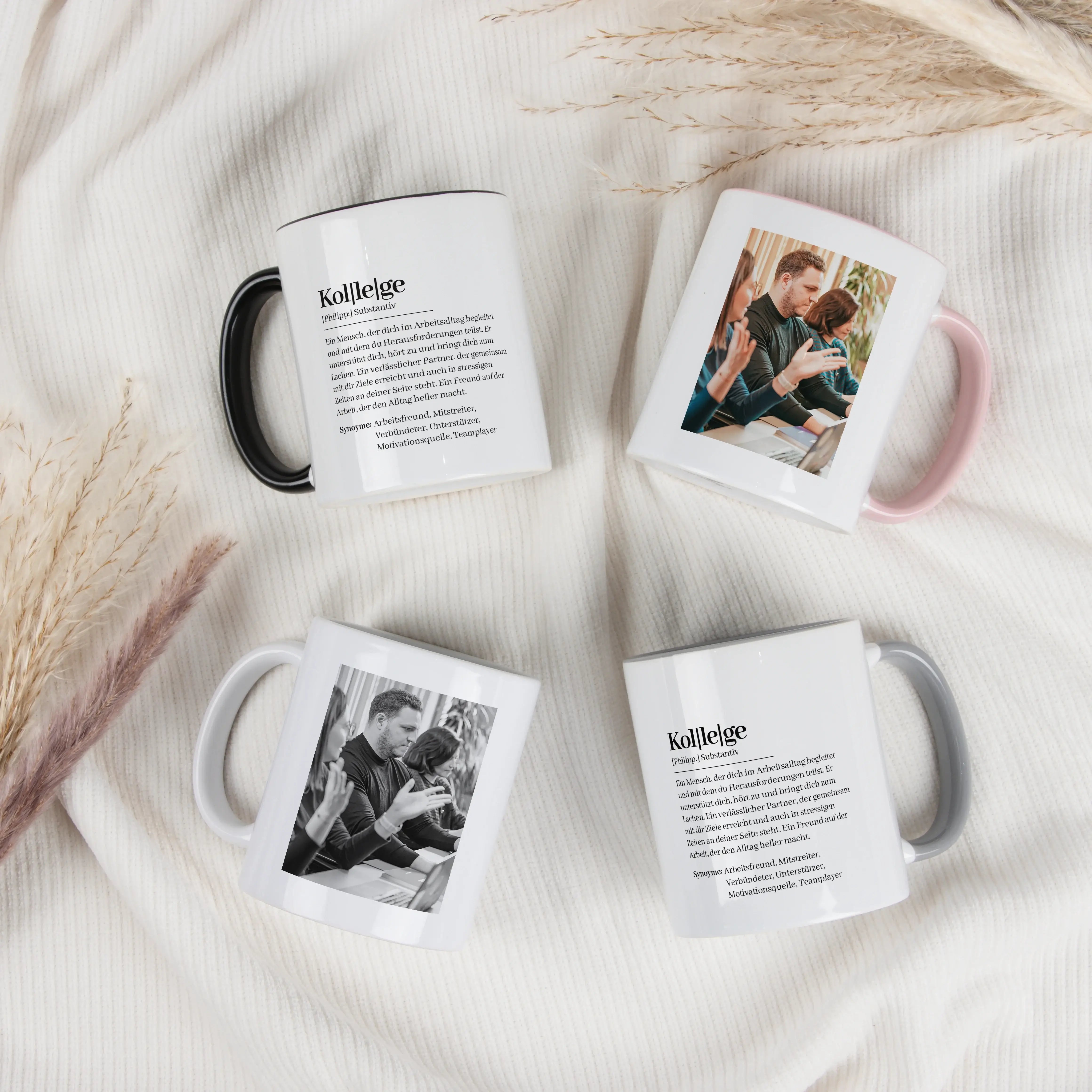 Tasse Definition Kollege-Keramik Tasse-famprints-Die Tasse Definition Kollege ist eine persönliche Geschenkidee für einen Menschen, der den Arbeitsalltag jeden Tag ein bisschen besser macht. Im liebevollen Duden Stil beschreibt sie deinen Kollegen mit Wor
