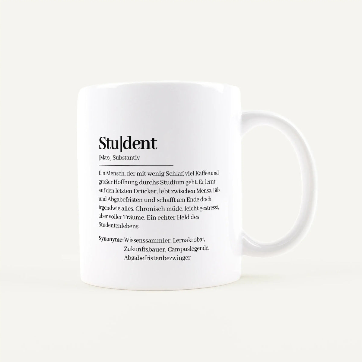 Tasse Definition Student - Keramik Tasse - Personalisiertes Geschenk