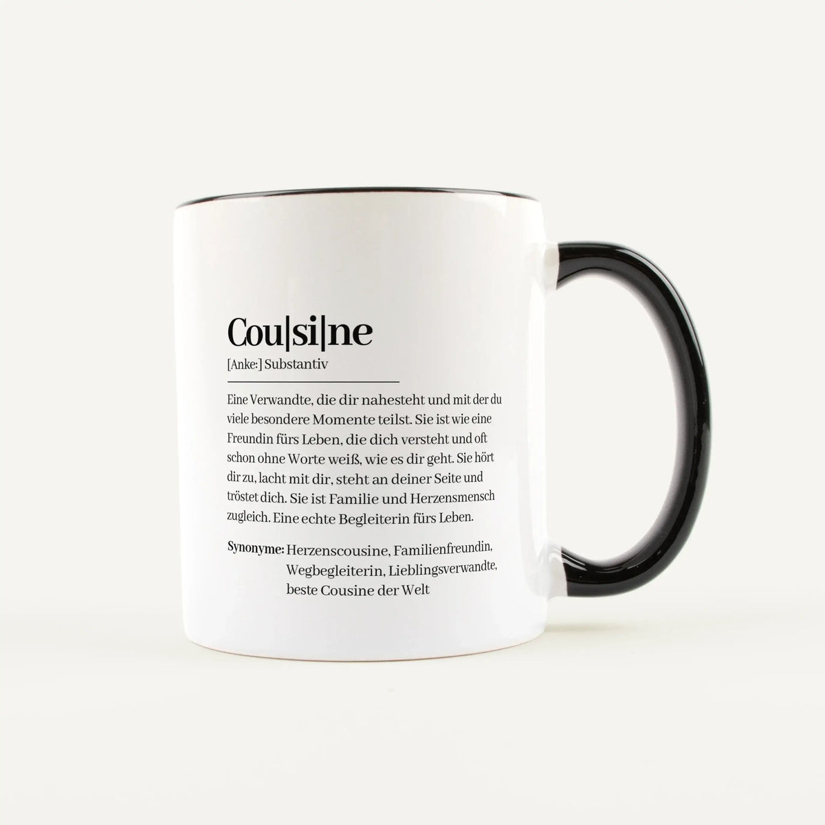 Keramik Tasse - Tasse Definition Cousine - Personalisiertes Geschenk Cousine