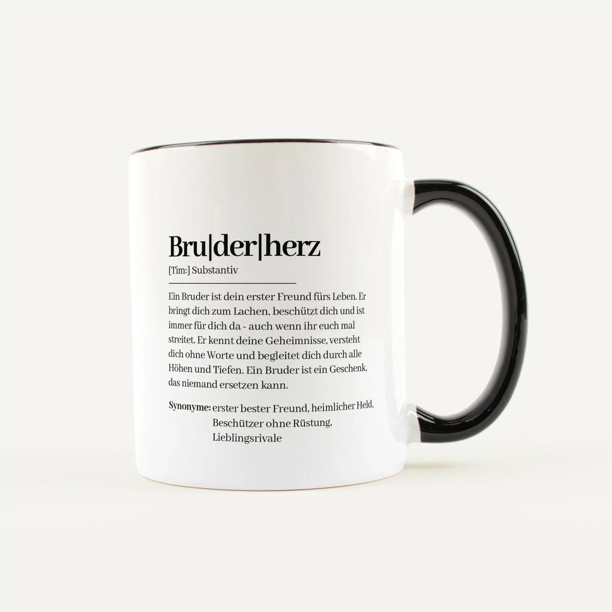Keramik Tasse - Tasse Definition Bruderherz - Personalisiertes Geschenk Bruder