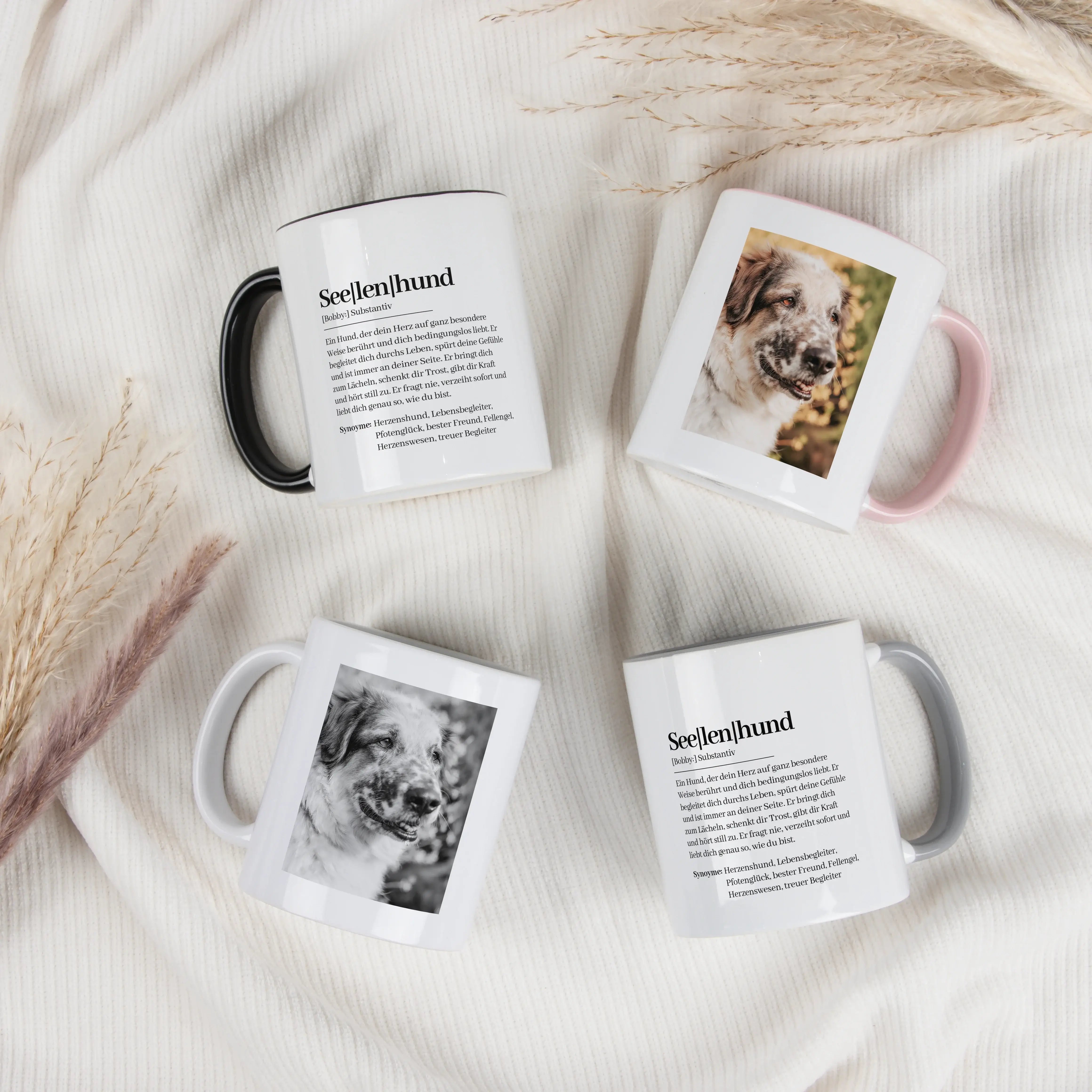Tasse Definition Seelenhund-Keramik Tasse-famprints-Manche Hunde sind nicht einfach nur Haustiere. Sie sind ein Teil von dir, verstehen dich ohne viele Worte und hinterlassen Spuren im Herzen. Genau dafür steht die Tasse Definition Seelenhund von famprint
