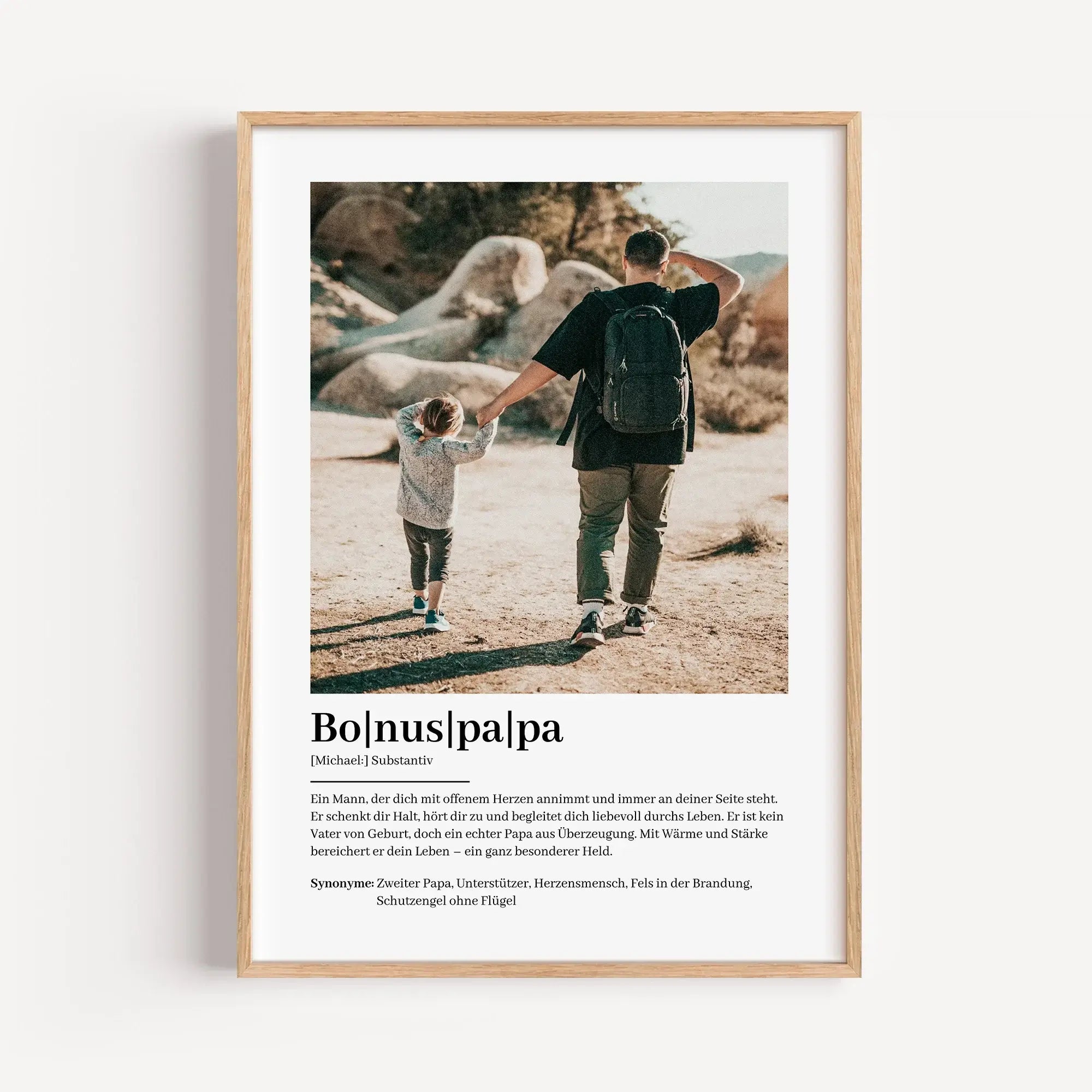 Bonuspapa Definition Poster mit Foto-Personalisiertes Poster-famprints-Das Bonuspapa Definition Poster mit Foto ist eine besondere Art, Danke zu sagen und Wertschätzung sichtbar zu machen. Es verbindet ein persönliches Bild mit einer liebevollen Definitio