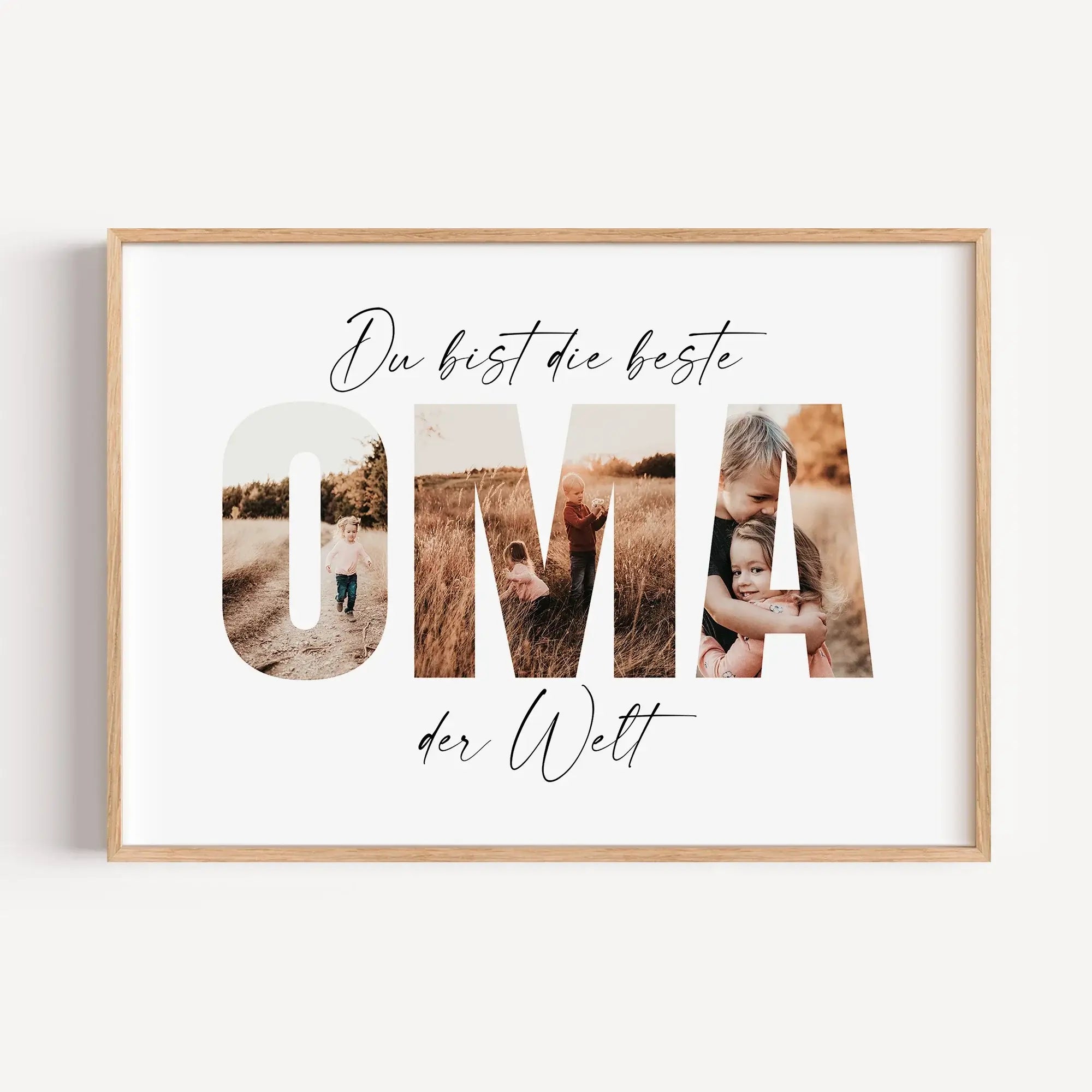 Beste Oma Poster-Personalisiertes Poster-famprints-Das Beste Oma Poster von famprints ist eine liebevolle Geschenkidee für alle, die ihrer Oma mit einem persönlichen Fotoposter eine echte Freude machen möchten. Die große Schrift wird mit deinen eigenen Bi
