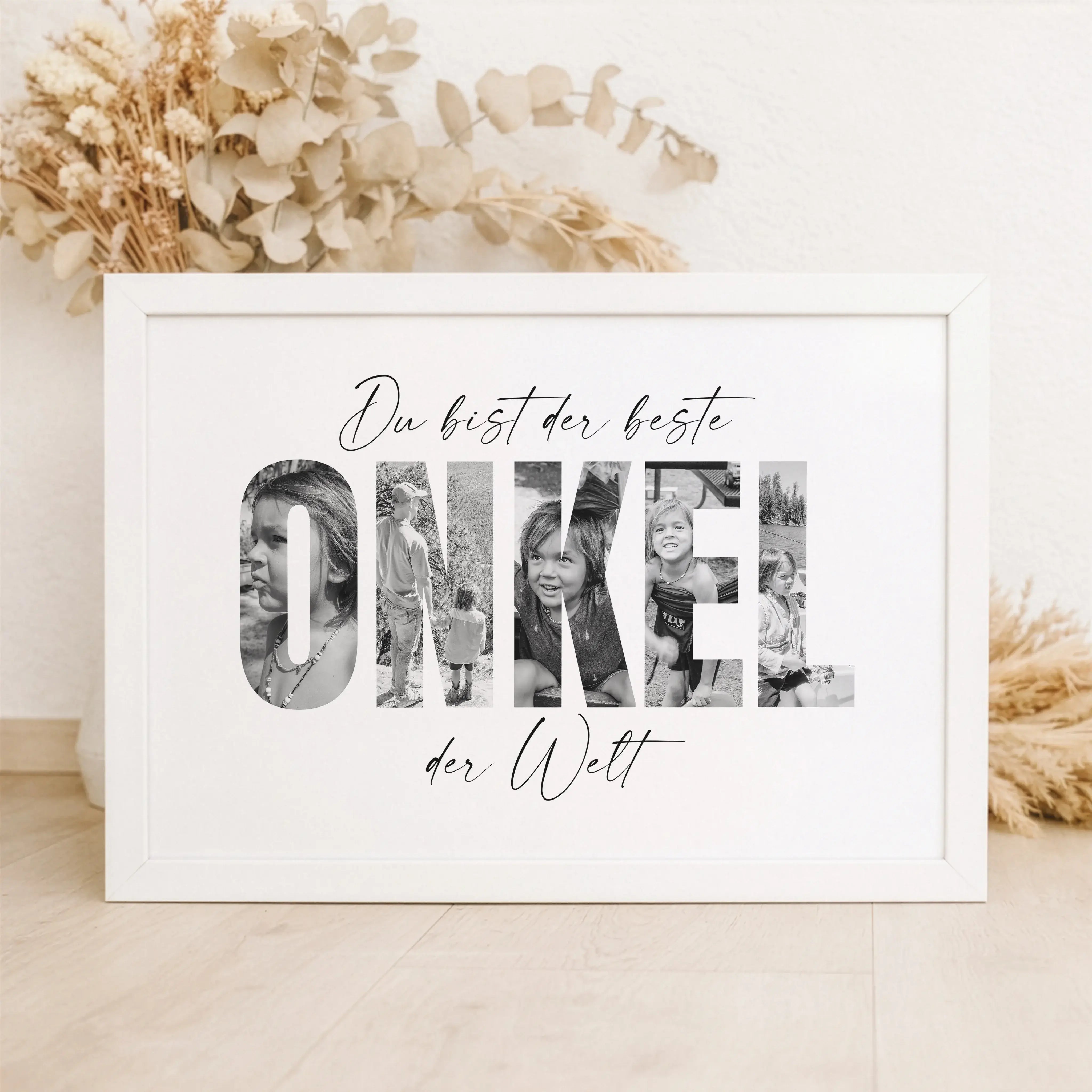 Bester Onkel Poster-Personalisiertes Poster-famprints-Das Bester Onkel Poster von famprints ist eine persönliche Geschenkidee für Menschen, die ihrem Onkel zeigen möchten, wie wichtig er ihnen ist. Der Name wird aus einzelnen Buchstaben gestaltet, die jew