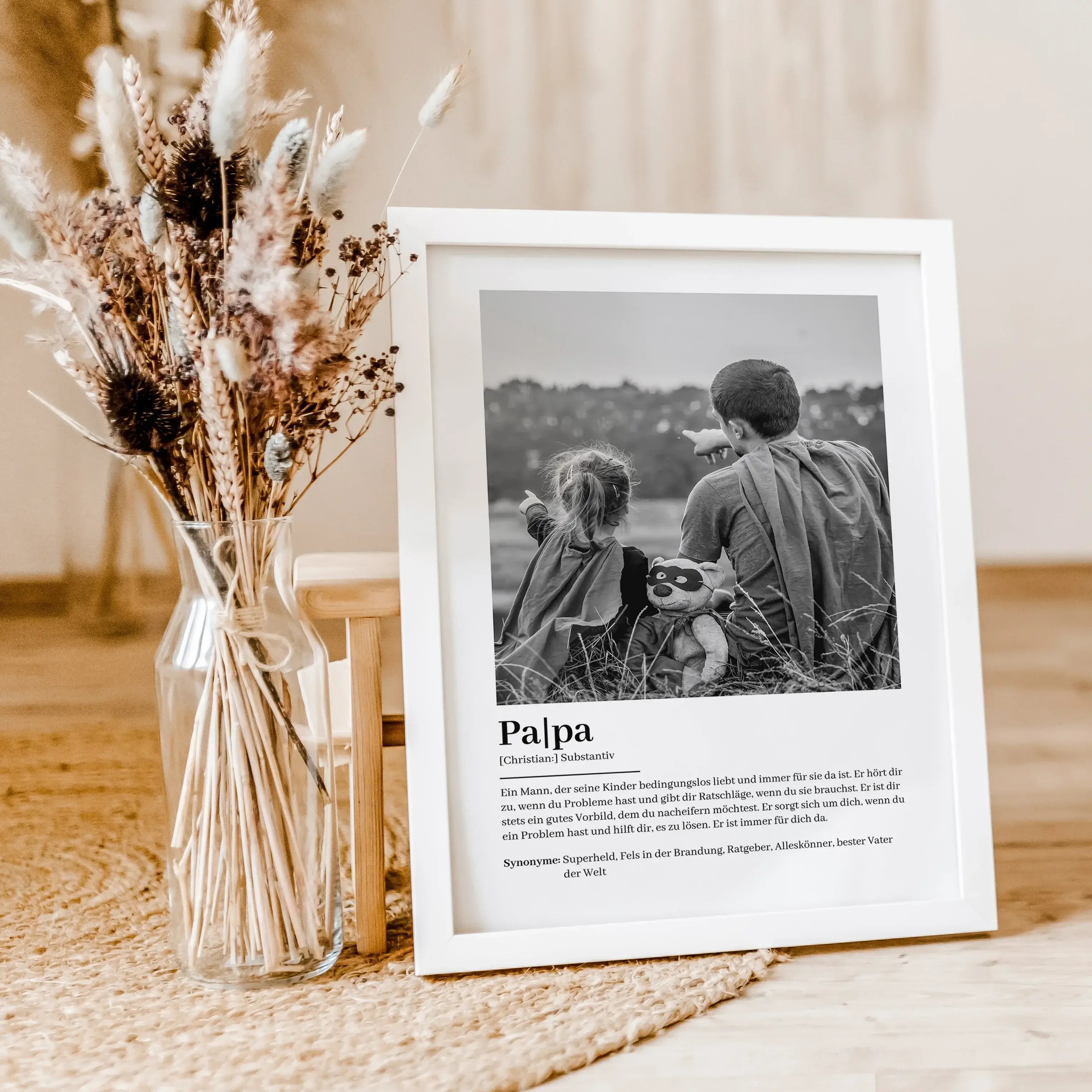 Papa Definition Poster mit Foto-famprints-Personalisiertes Poster-Auf dem Papa Definition Poster mit Foto findest du unsere Definition von einem liebevollen Vater. Das Poster kannst du mit dem Vornamen deines Vaters und einem persönlichen Foto personalisi