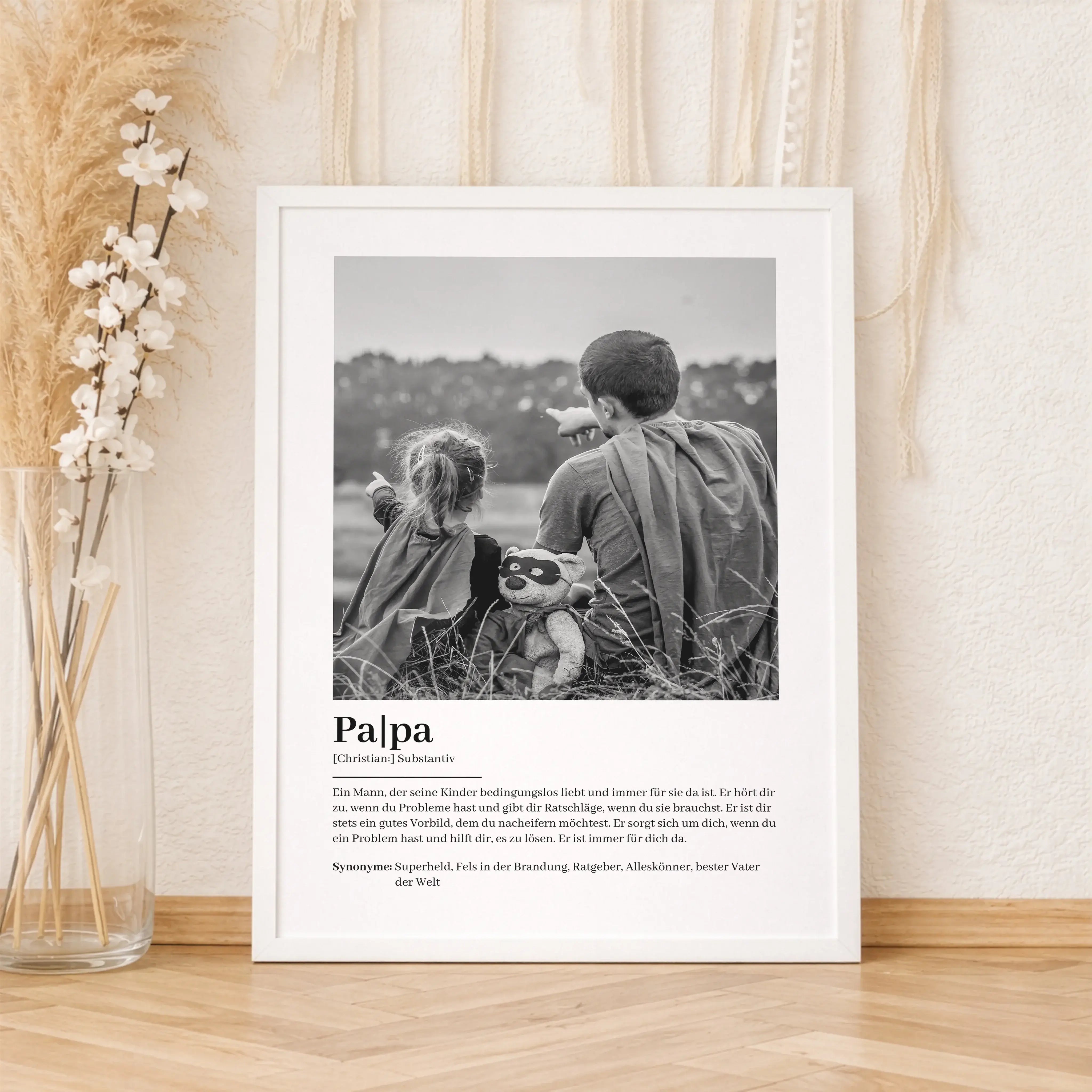 Papa Definition Poster mit Foto-Personalisiertes Poster-famprints-Das Papa Definition Poster mit Foto ist eine persönliche Art, Danke zu sagen. Du gestaltest ein individuelles Poster mit einem eigenen Bild und dem Vornamen deines Papas und machst daraus e