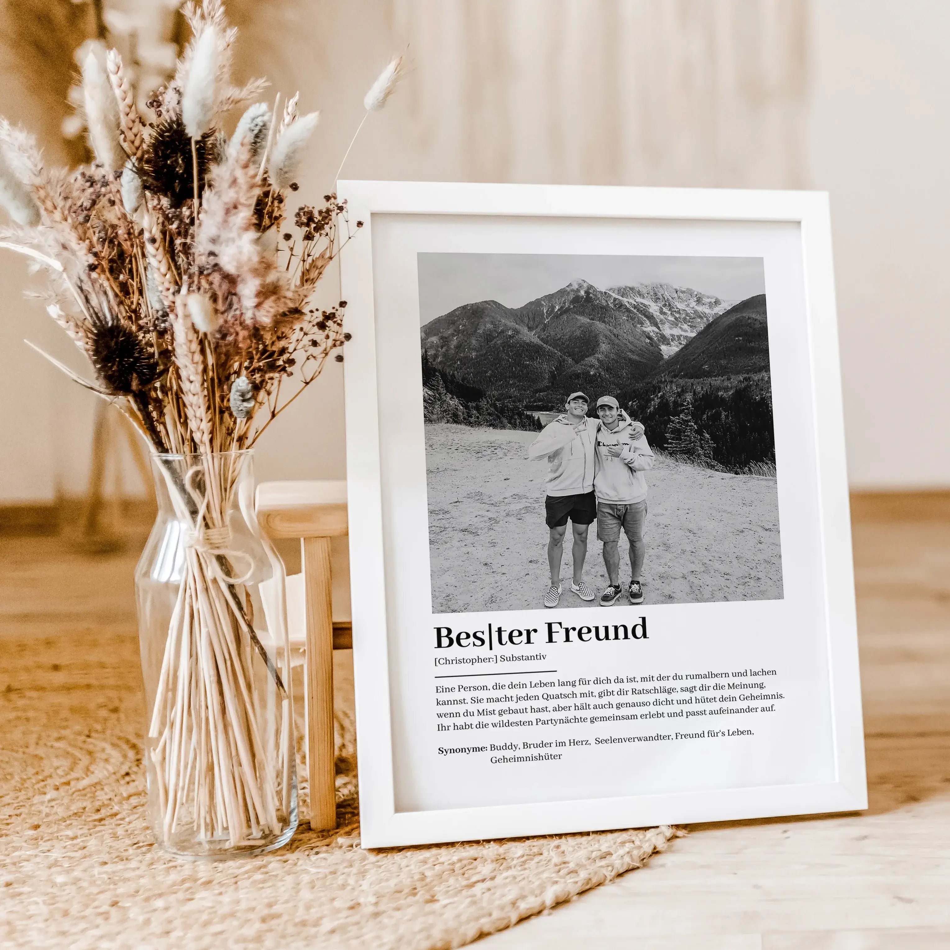 Bester Freund Definition Foto Poster-famprints-Personalisiertes Poster-Das beste Freund Definition Foto Poster ist der perfekte Weg, um deinen besten Freund zu feiern. Personalisierbar mit seinem Namen und einem persönlichen Foto, wird dieses Poster siche