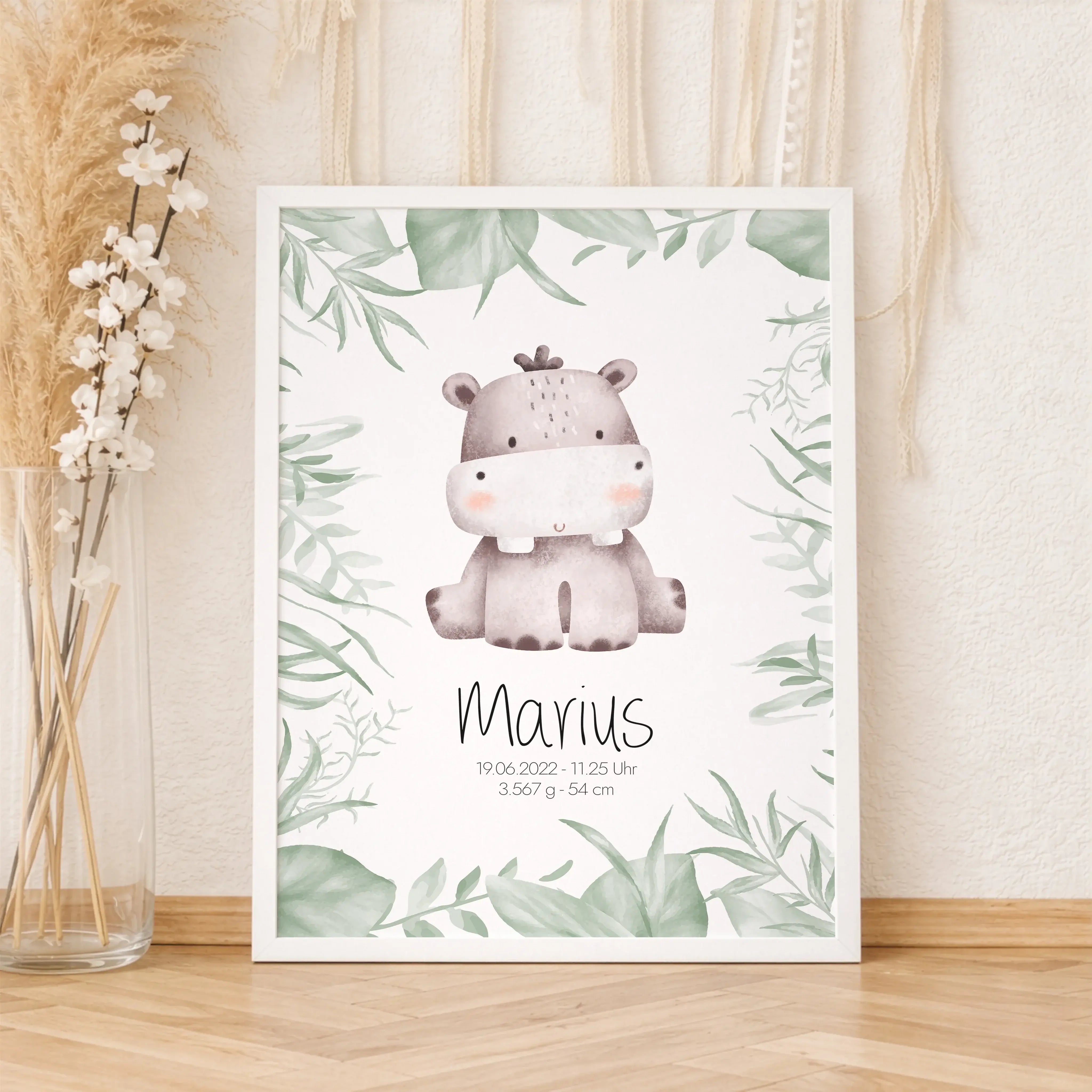 Geburtsposter Safari-Personalisiertes Poster-famprints-Das Geburtsposter Safari von famprints ist eine liebevolle Art, die Ankunft deines Kindes festzuhalten. Mit einem sanften Safari Tiermotiv und den persönlichen Geburtsdaten wird aus einem einfachen Wa
