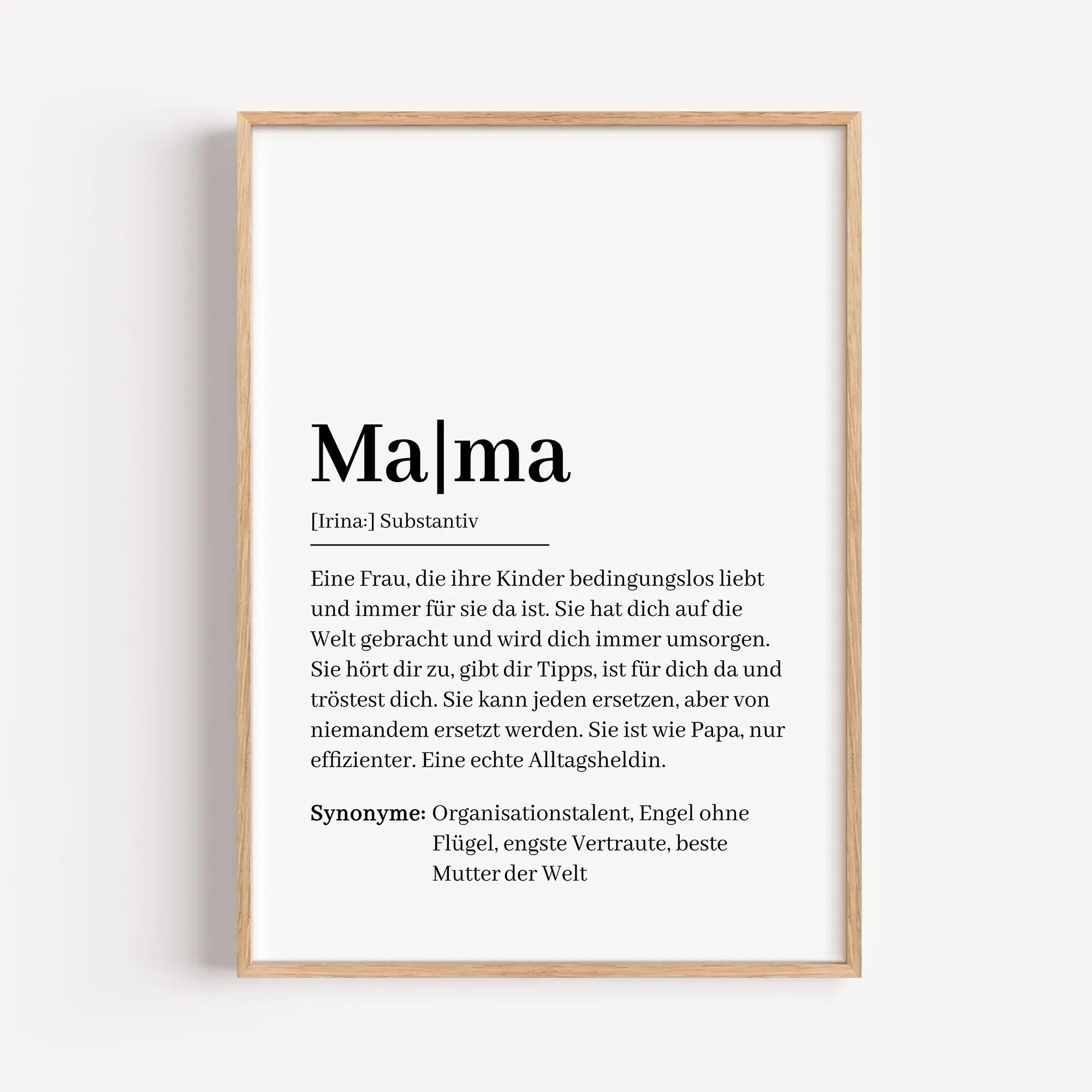 Mama Definition Poster-famprints-Personalisiertes Poster-Auf dem Mama Definition Poster findest du unsere Definition von einer Mutter. Natürlich beschreibt diese Definition nicht vollumfänglich die Liebe zu deiner Mutter, aber das Definition Poster zeigt