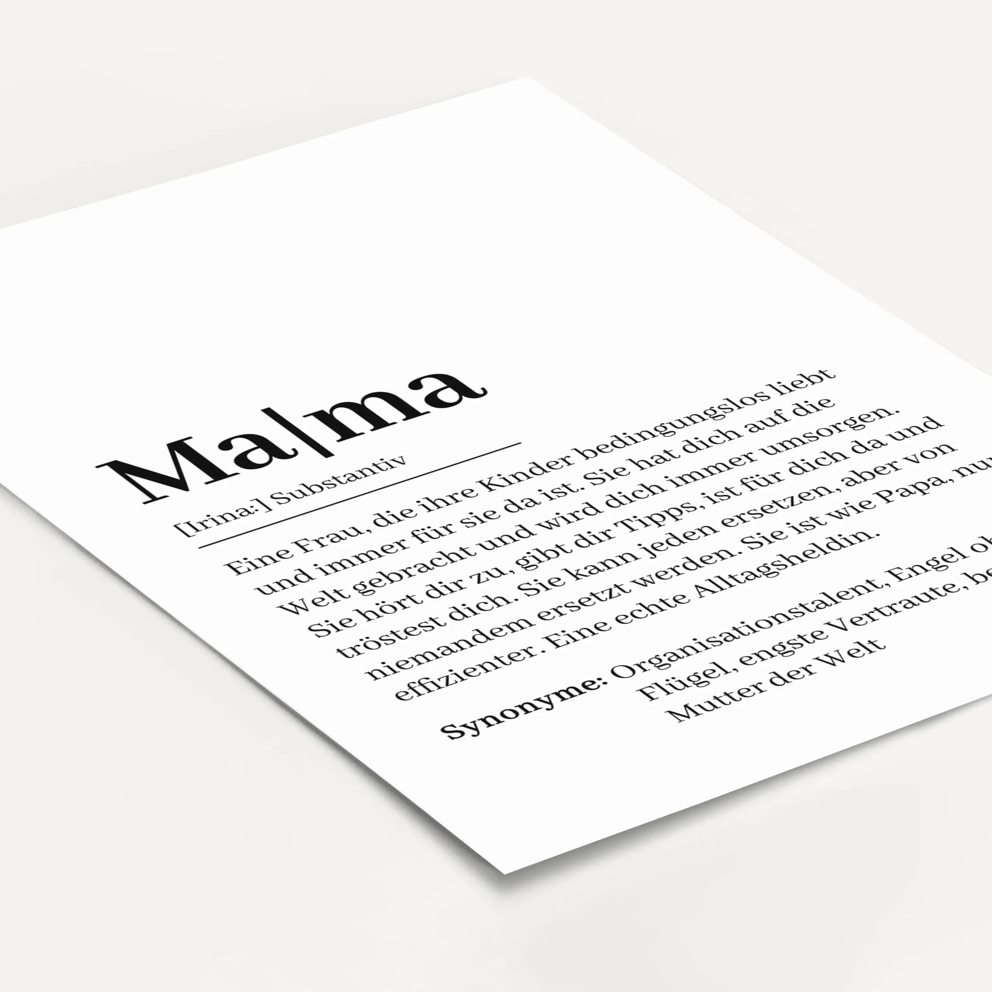 Mama Definition Poster-famprints-Personalisiertes Poster-Auf dem Mama Definition Poster findest du unsere Definition von einer Mutter. Natürlich beschreibt diese Definition nicht vollumfänglich die Liebe zu deiner Mutter, aber das Definition Poster zeigt