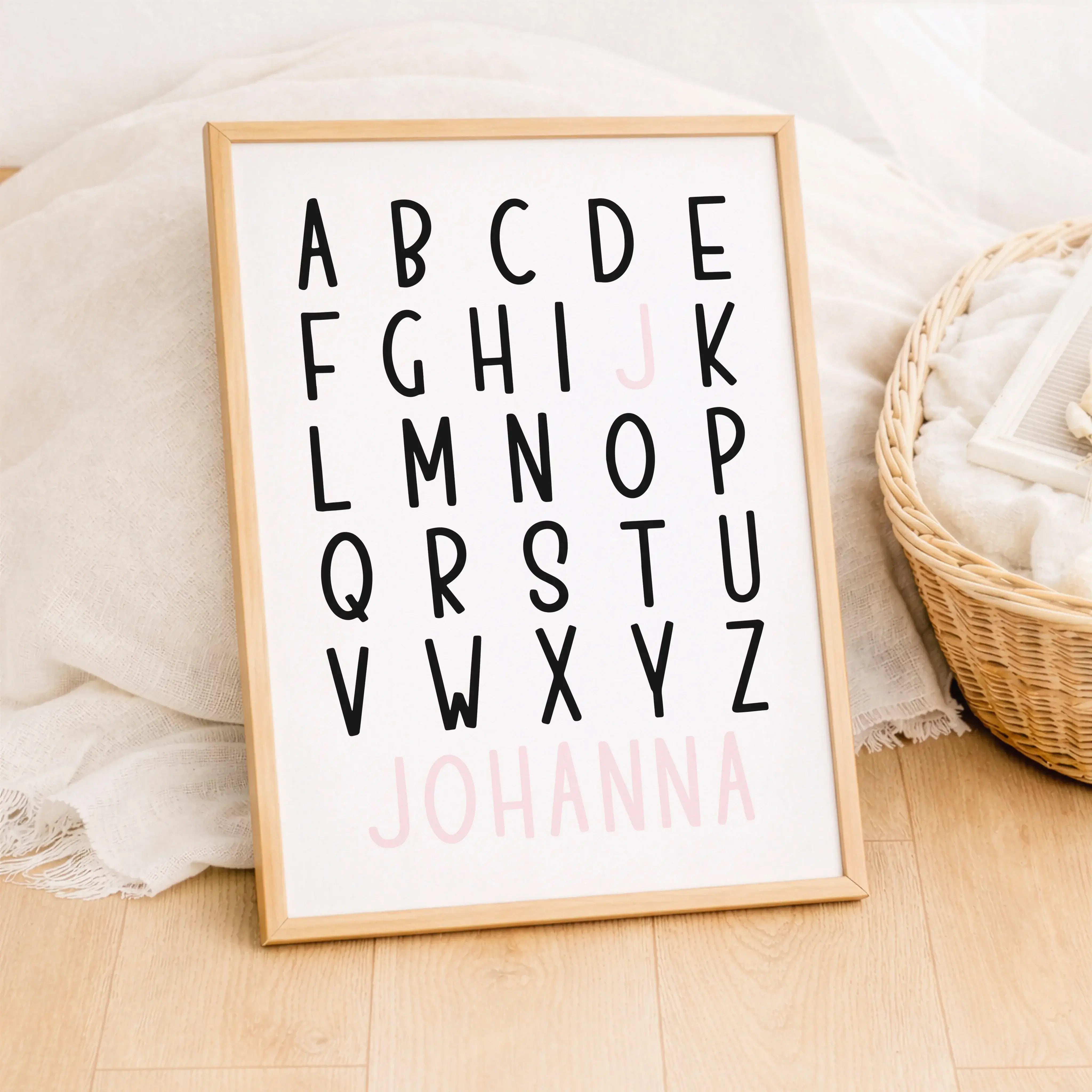 ABC Poster mit Namen-Personalisiertes Poster-famprints-Ein ABC Poster mit Namen ist mehr als nur Wanddeko – es begleitet dein Kind spielerisch beim Entdecken der Buchstaben und macht das Kinderzimmer persönlich. Durch die individuelle Gestaltung mit dem W