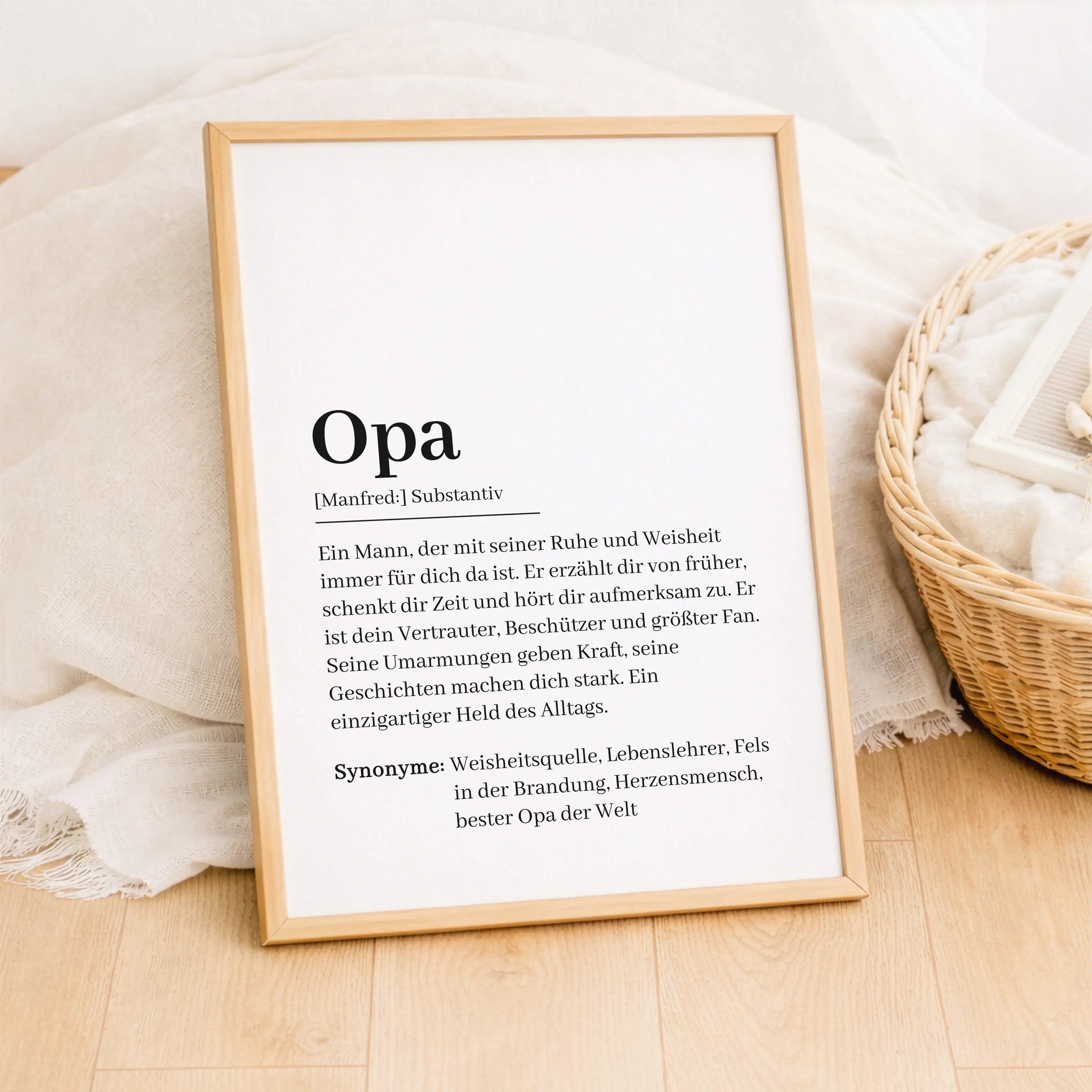 Opa Definition Poster-Personalisiertes Poster-famprints-Das Opa Definition Poster von famprints ist eine persönliche Geschenkidee für alle, die ihrem Opa auf besondere Weise Danke sagen möchten. Das Design erklärt den Begriff Opa nicht sachlich, sondern e