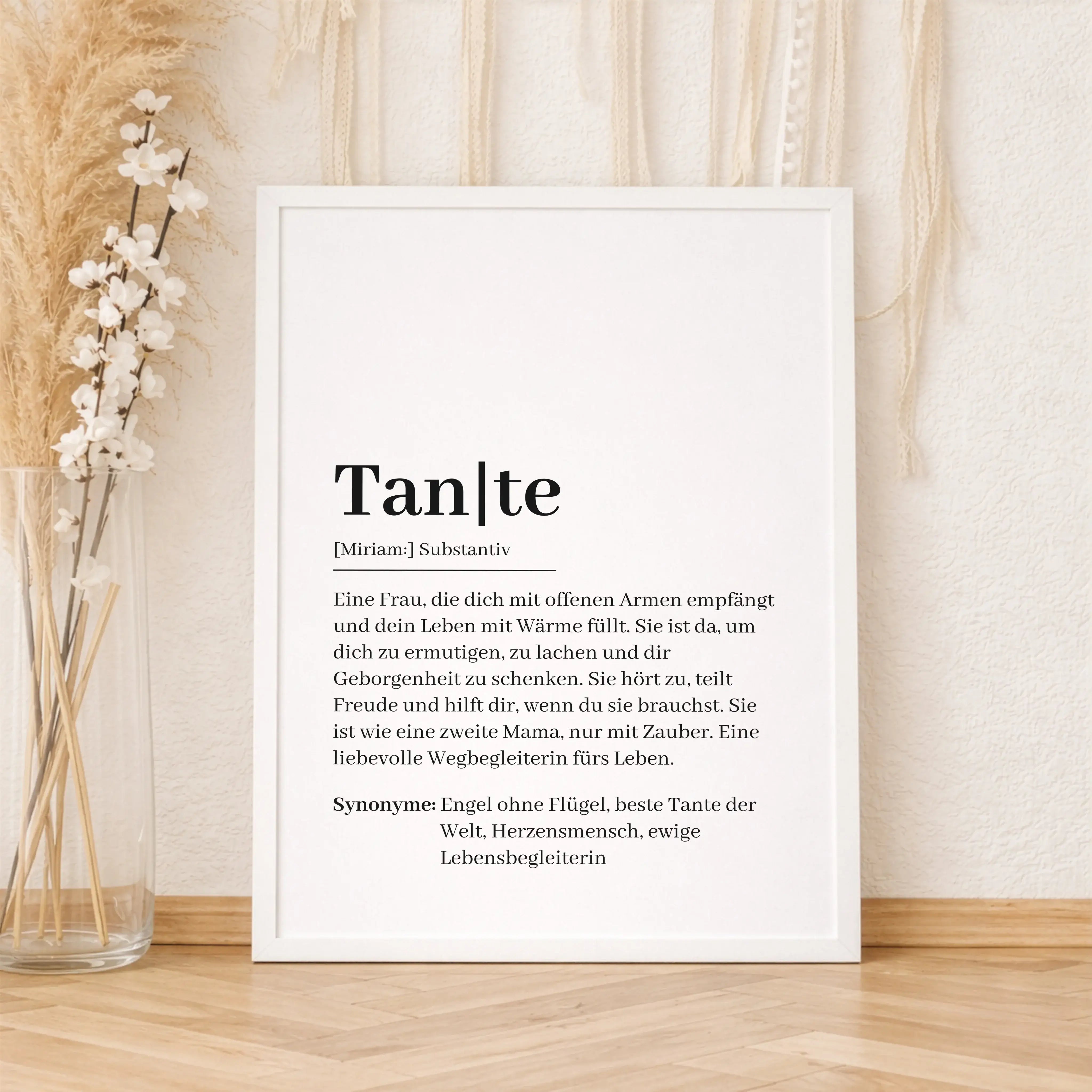 Tante Definition Poster-Personalisiertes Poster-famprints-Das Tante Definition Poster von famprints ist eine liebevolle Art, deiner Tante zu zeigen, was sie für dich bedeutet. Das moderne Typografie-Design greift die emotionale Bedeutung einer Tante auf u
