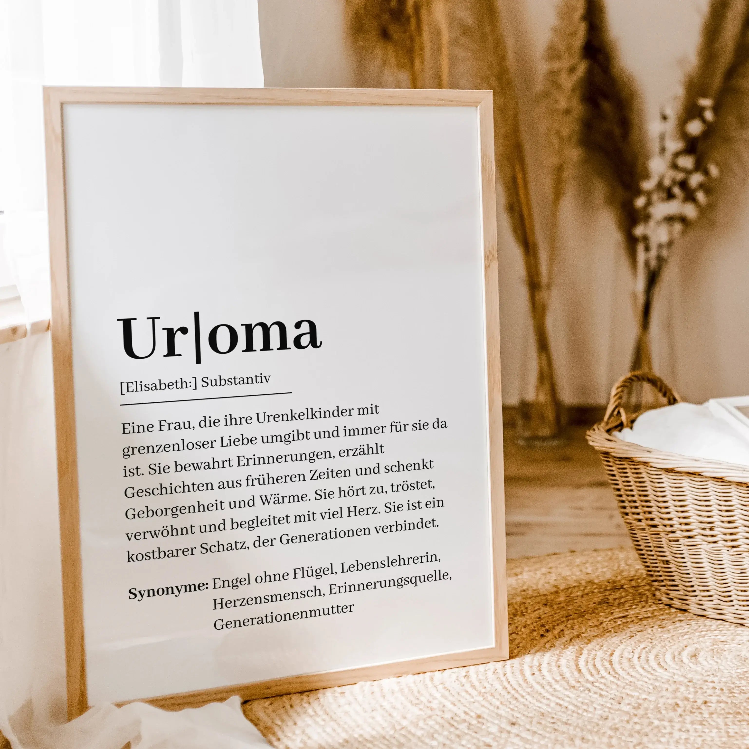 Uroma Definition Poster-Personalisiertes Poster-famprints-Entdecke unser liebevoll gestaltetes Uroma Definition Poster – das perfekte personalisierte Geschenk für deine Uroma! Dieses einzigartige Poster zeigt auf herzliche Weise, wie besonders und wertvol