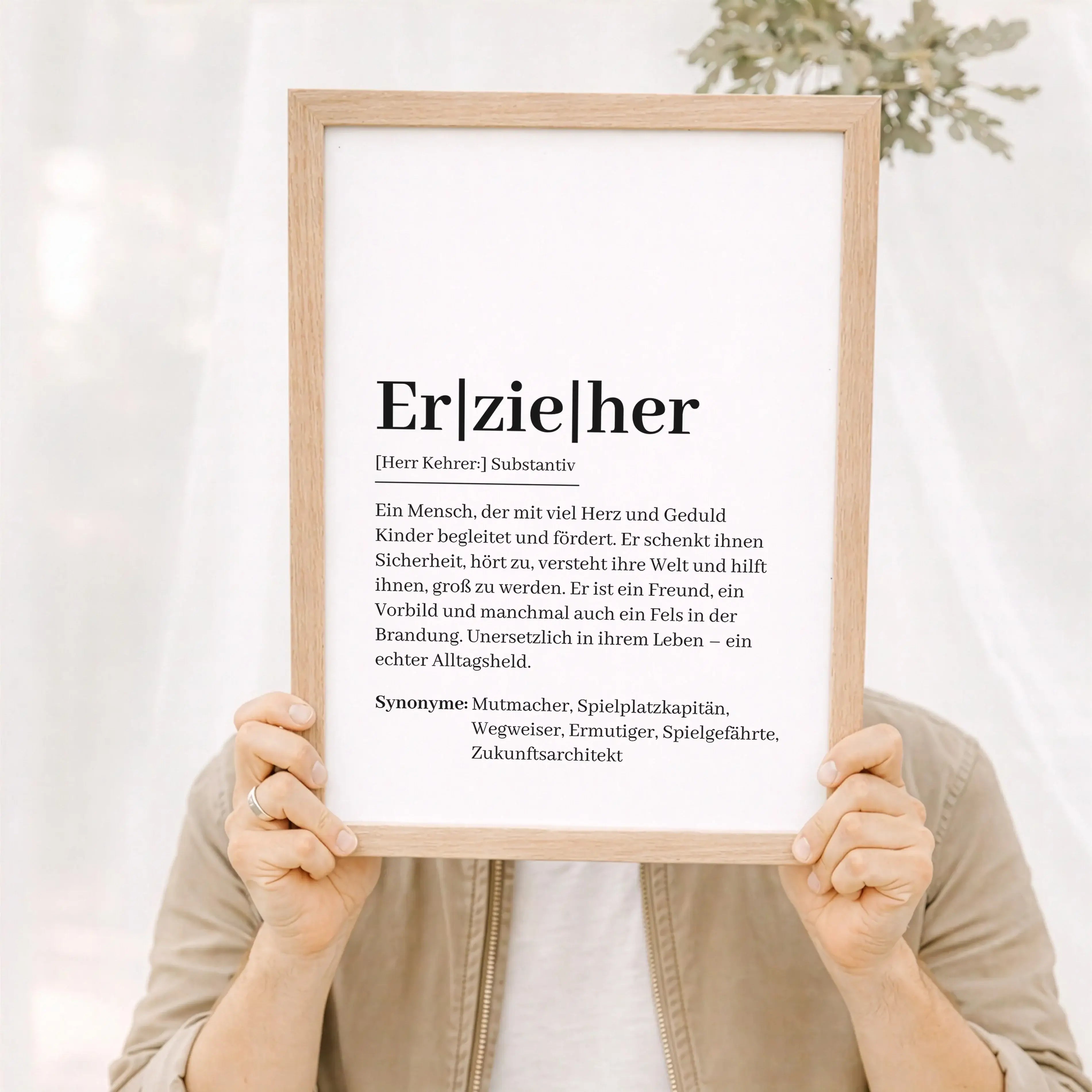 Erzieher Definition Poster-Personalisiertes Poster-famprints-Das Erzieher Definition Poster ist ein persönliches Geschenk, das Wertschätzung sichtbar macht. Die liebevoll formulierte Definition beschreibt auf moderne und ehrliche Weise, was einen Erzieher