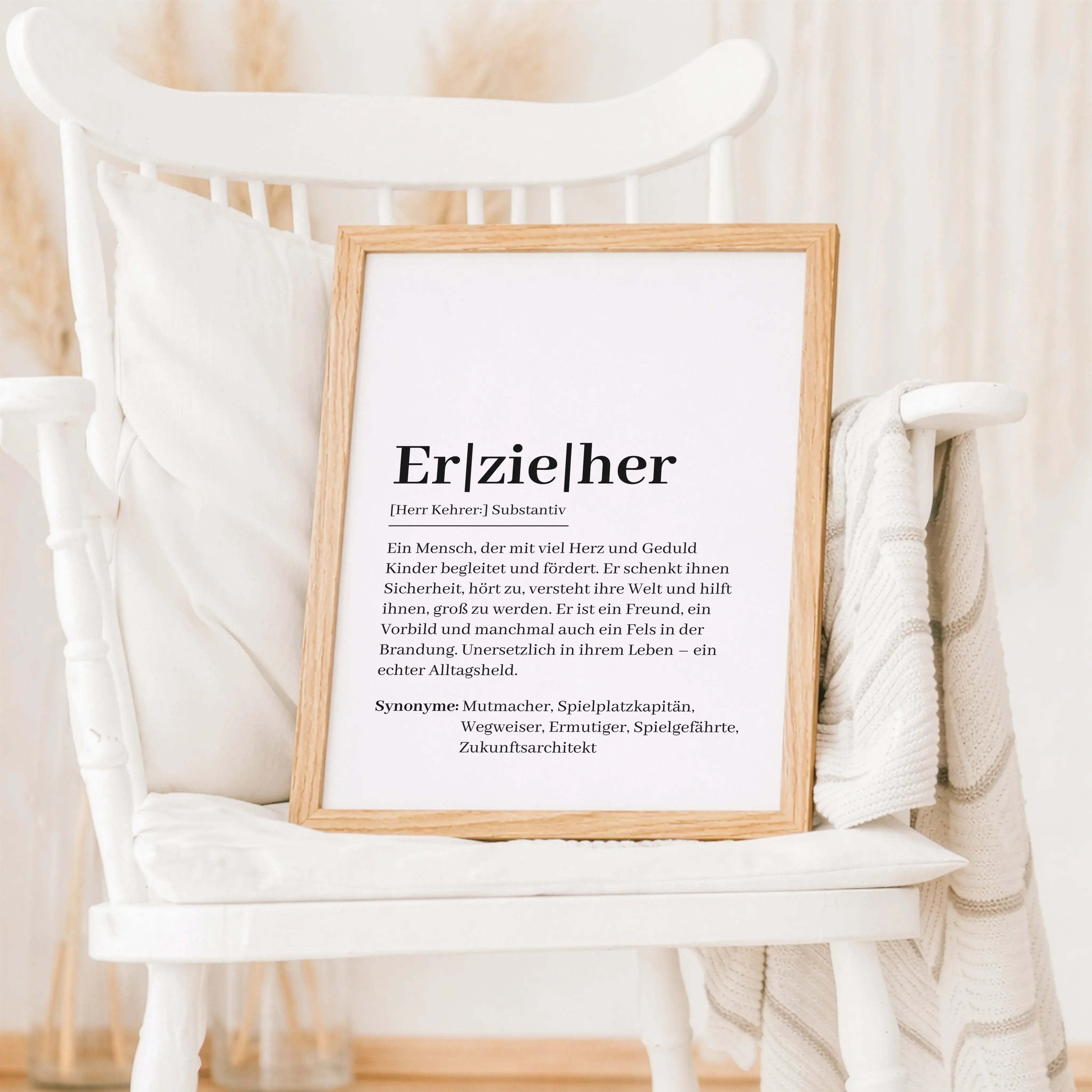Erzieher Definition Poster-Personalisiertes Poster-famprints-Das Erzieher Definition Poster ist ein persönliches Geschenk, das Wertschätzung sichtbar macht. Die liebevoll formulierte Definition beschreibt auf moderne und ehrliche Weise, was einen Erzieher