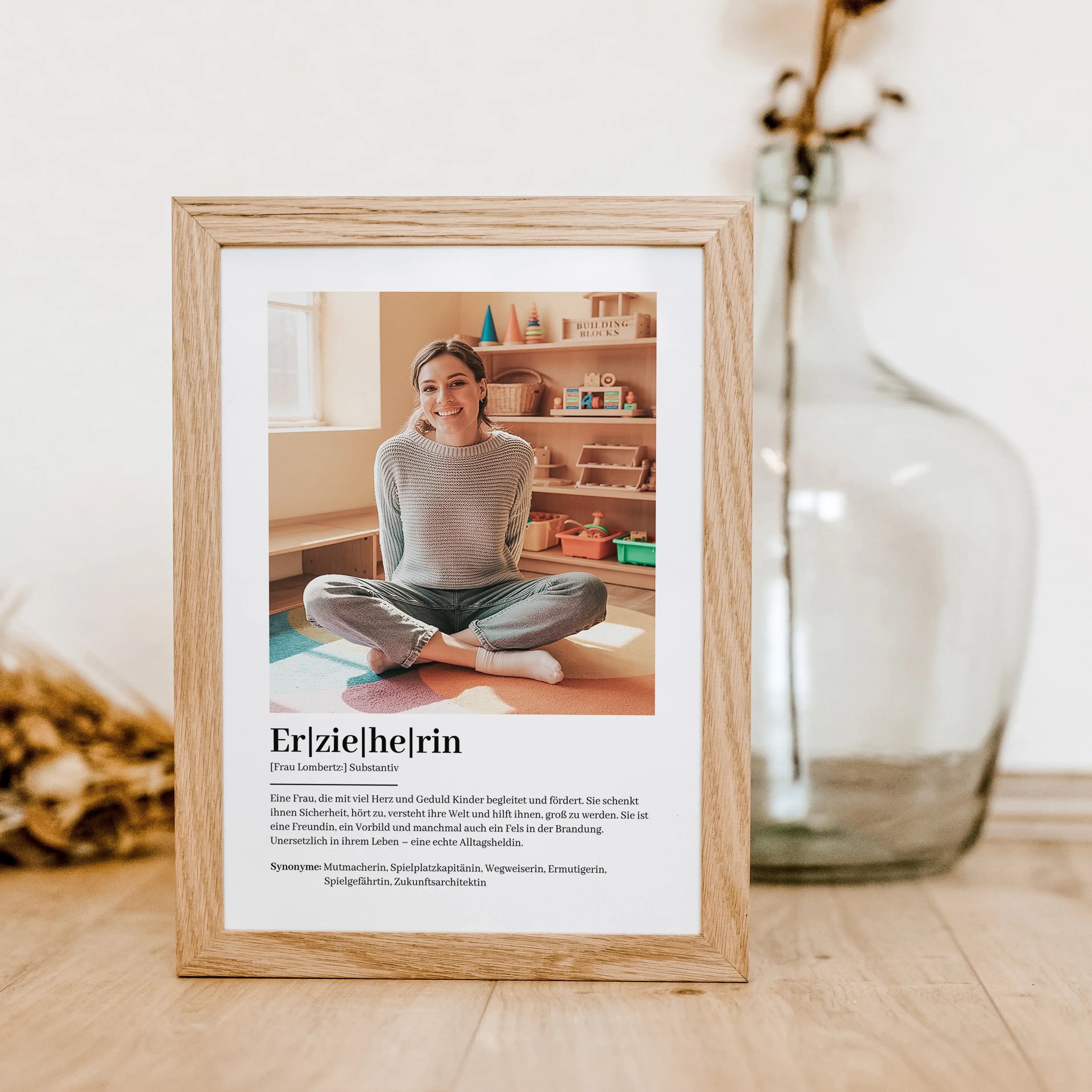 Erzieherin Definition Poster mit Foto-Personalisiertes Poster-famprints-Suchst du nach einem besonderen Geschenk für deine Erzieherin? Unser Erzieherin Definition Poster mit Foto ist die perfekte Wahl! Dieses liebevoll gestaltete Poster zeigt auf einzigar