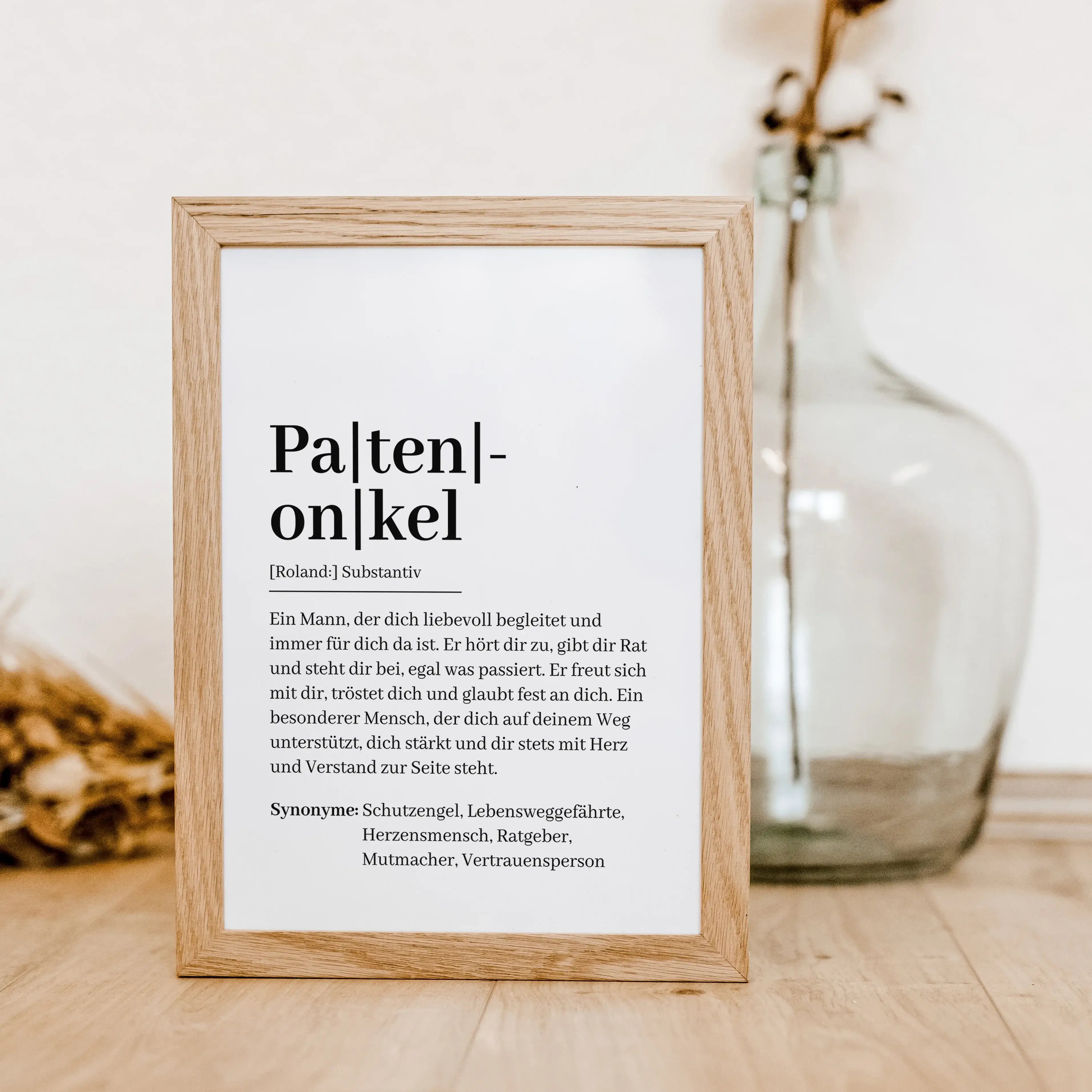 Patenonkel Definition Poster-Personalisiertes Poster-famprints-Suchst du nach einem besonderen Geschenk für deinen Patenonkel? Unser Patenonkel Definition Poster ist genau das Richtige! Dieses liebevoll gestaltete Poster zeigt auf einzigartige Weise, was