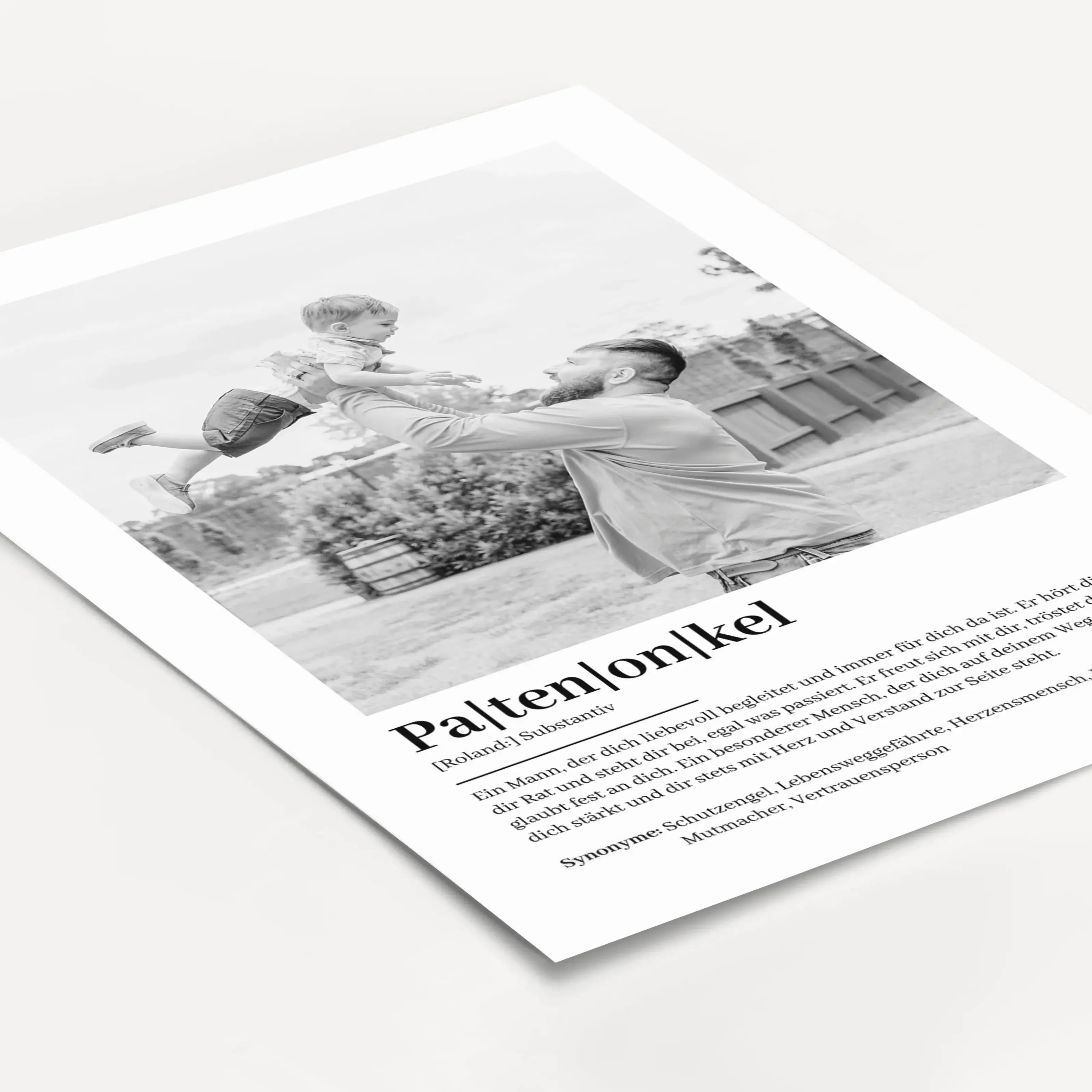 Patenonkel Definition Poster mit Foto-Personalisiertes Poster-famprints-Das Patenonkel Definition Poster mit Foto ist eine persönliche Geschenkidee für alle, die ihrem Patenonkel zeigen möchten, wie wichtig er ist. Das Design verbindet eine liebevolle Def