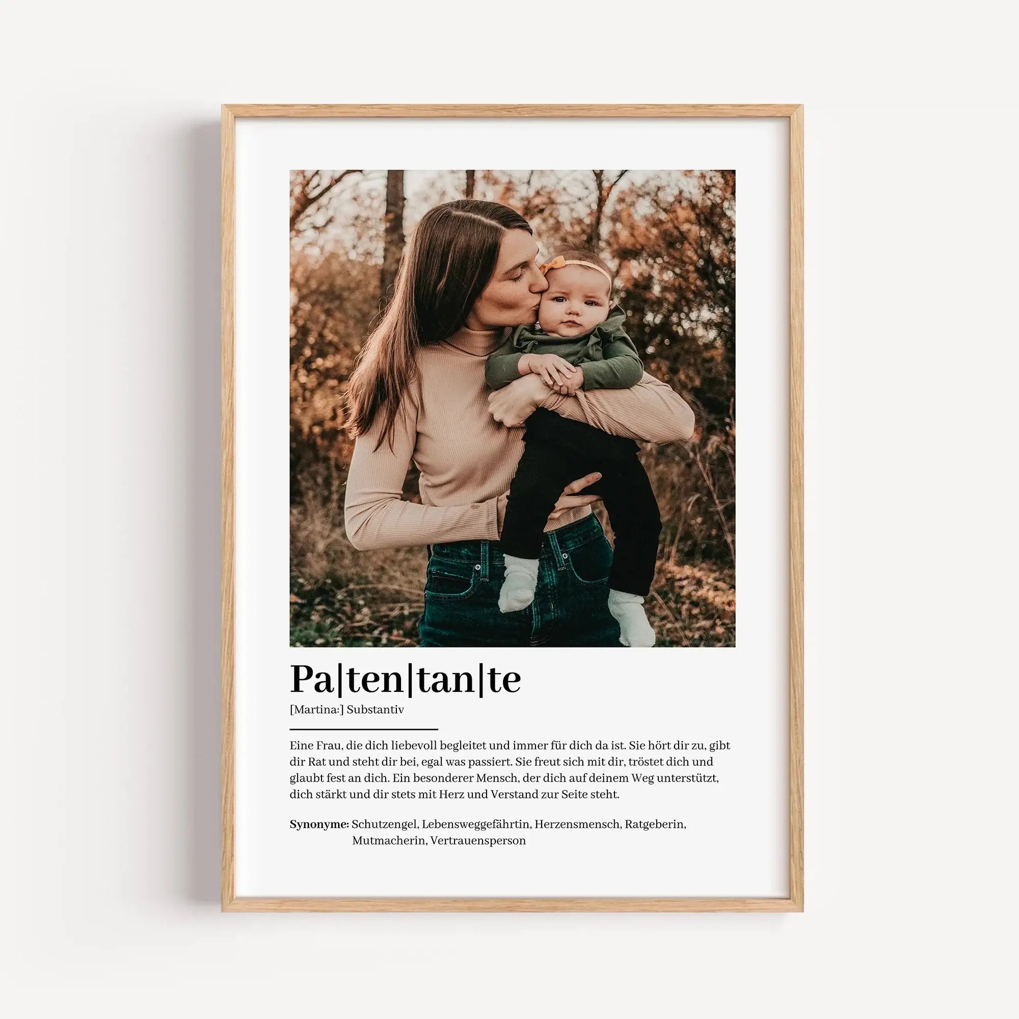Patentante Definition Poster mit Foto-Personalisiertes Poster-famprints-Das Patentante Definition Poster mit Foto ist ein persönliches Geschenk für einen Menschen, der im Leben eine besondere Rolle spielt. Mit einer liebevoll formulierten Definition, eine