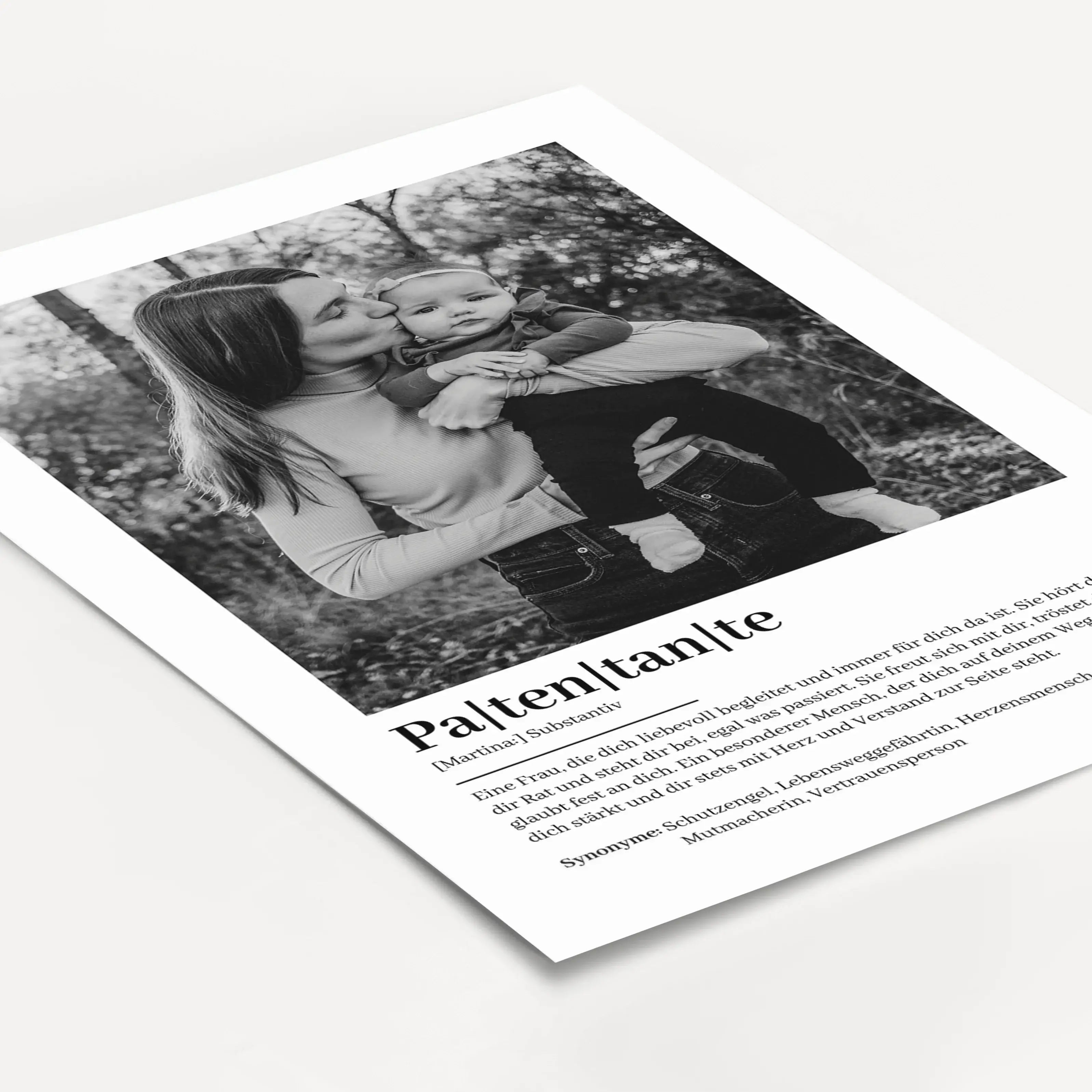 Patentante Definition Poster mit Foto-Personalisiertes Poster-famprints-Das Patentante Definition Poster mit Foto ist ein persönliches Geschenk für einen Menschen, der im Leben eine besondere Rolle spielt. Mit einer liebevoll formulierten Definition, eine